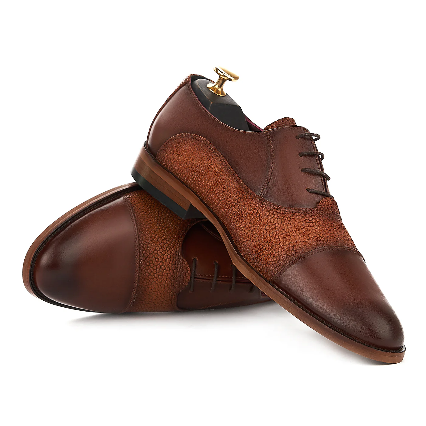 Pantofi Eleganti din Piele Naturala Maro 772 - Image 4