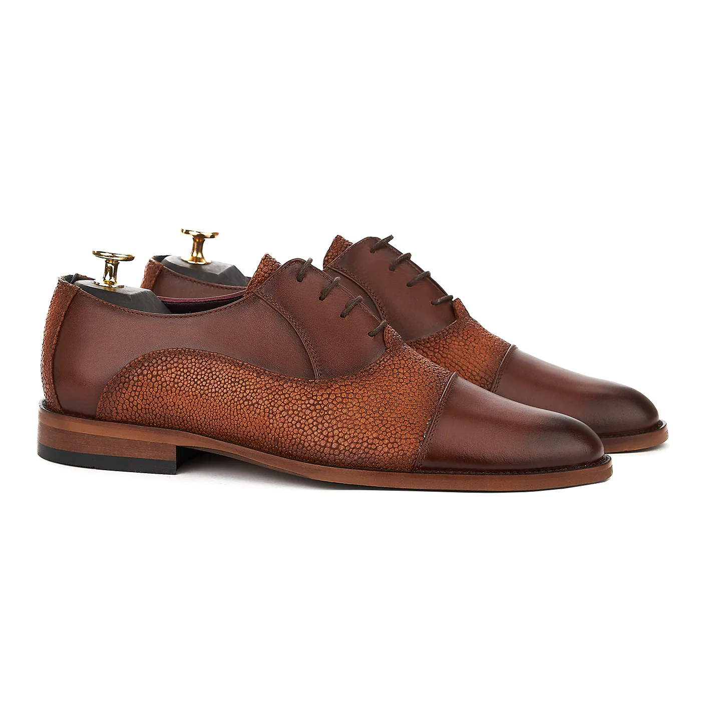 Pantofi Eleganti din Piele Naturala Maro 772 - Image 5
