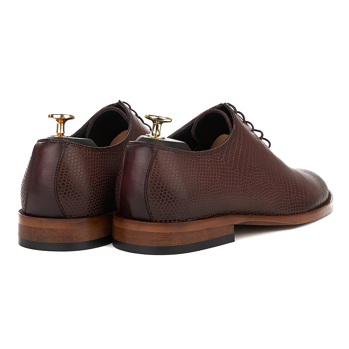 Pantofi Eleganti Piele Laserata Bordo 822 - Image 2