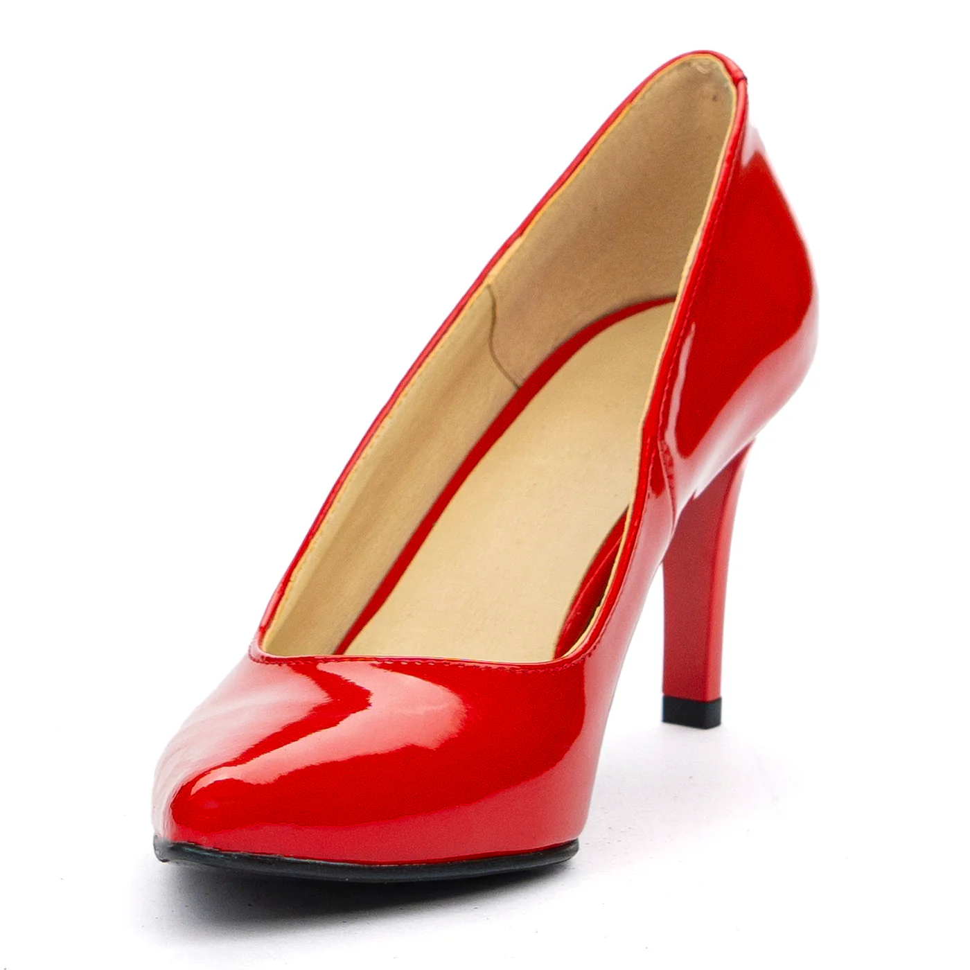 Pantofi Eleganti Rosii Dama Toc 8 Cm din Piele Naturala 4064 - Image 4