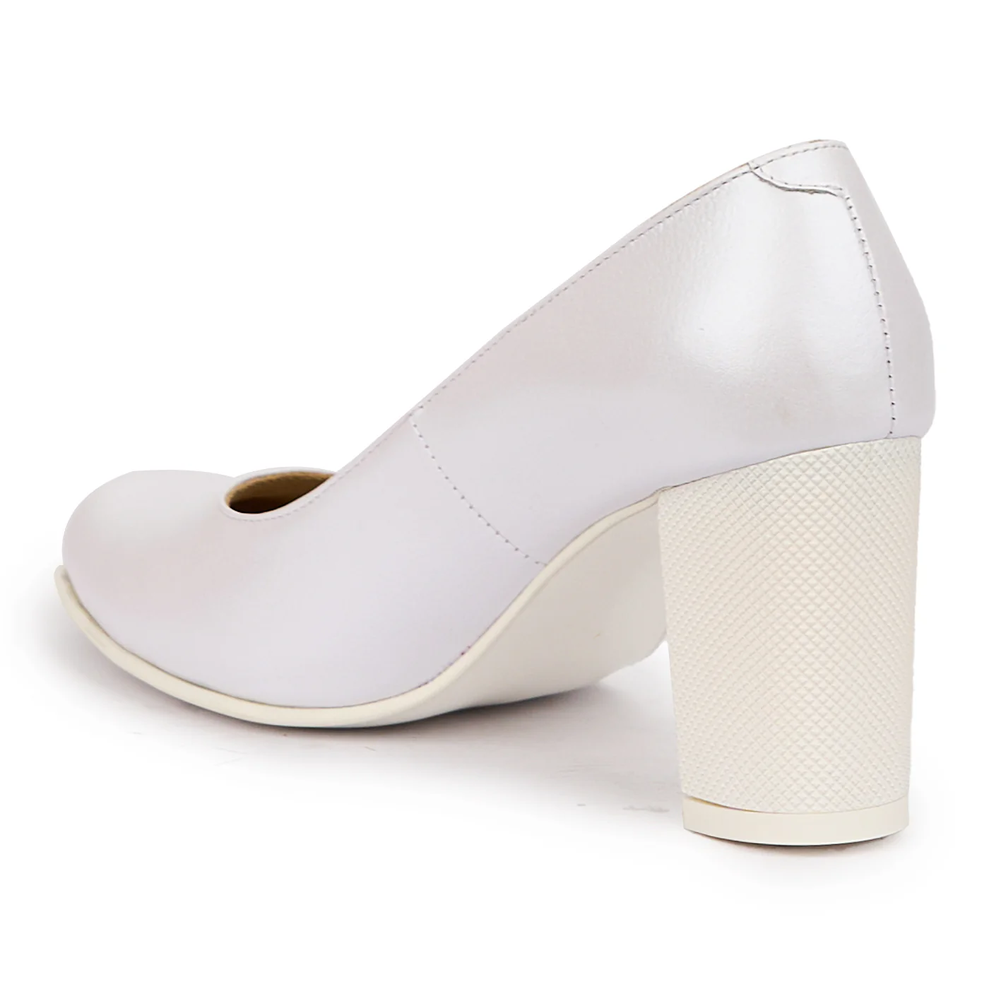 Pantofi Gri cu Toc Gros 8 Cm Eleganti din Piele Naturala 4089 - Image 2