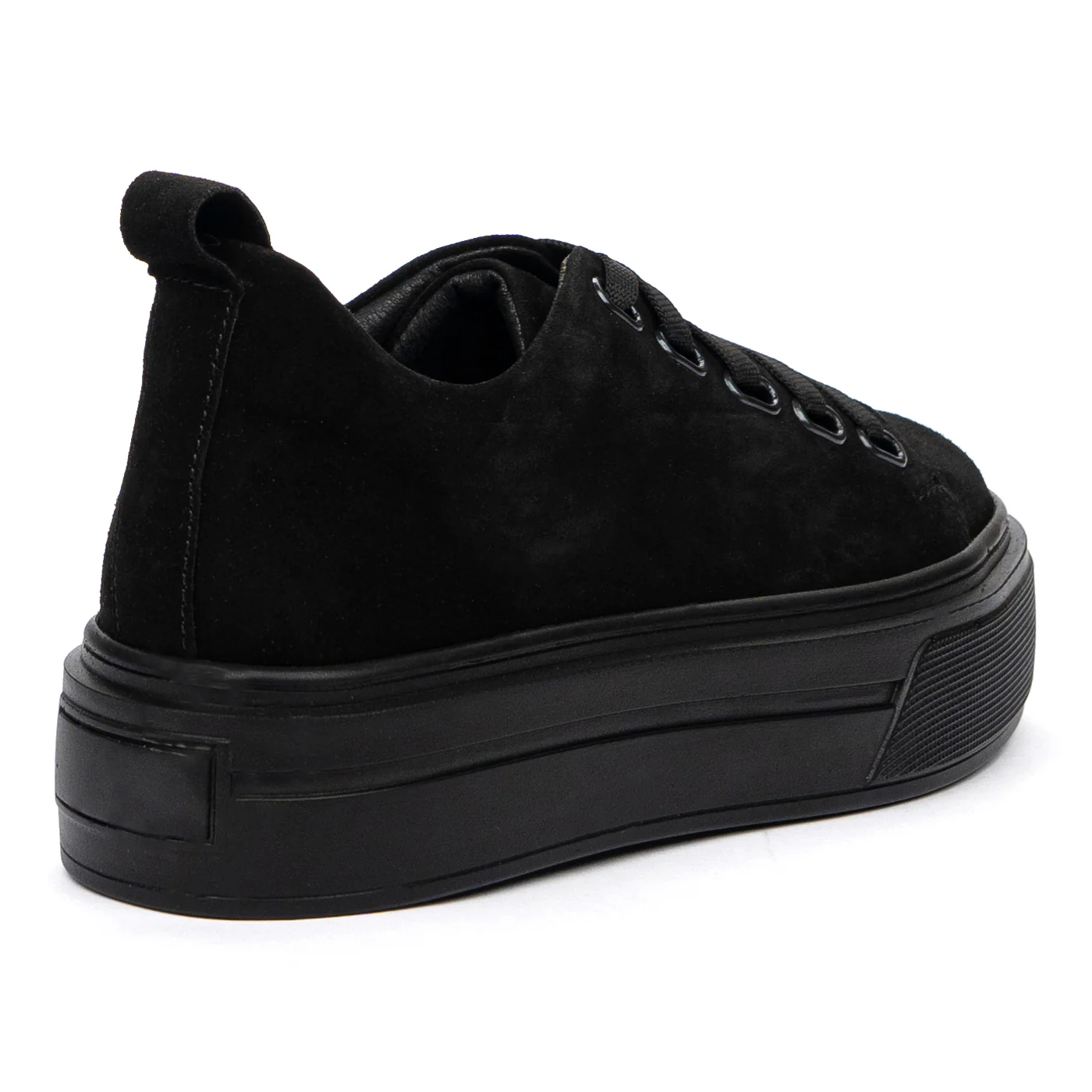 Pantofi Negri Dama Casual din Piele Naturala cu Talpa 4 Cm 8562 - Image 2