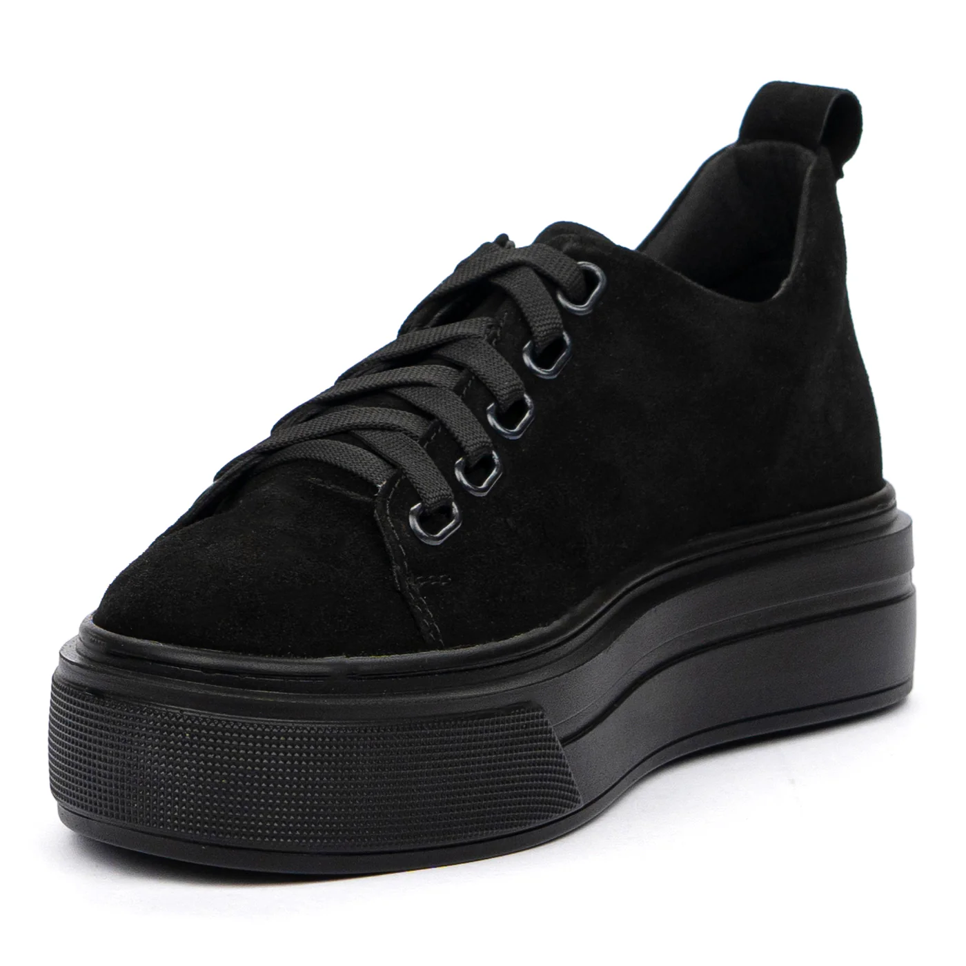 Pantofi Negri Dama Casual din Piele Naturala cu Talpa 4 Cm 8562 - Image 4