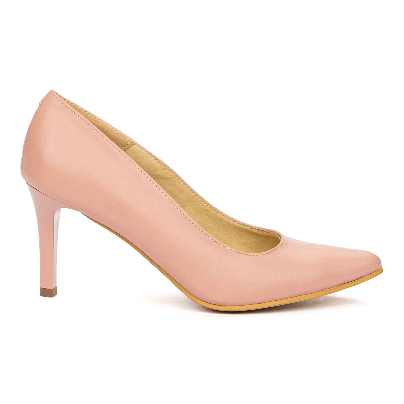 Pantofi Nude cu Toc 8 Cm din Piele Naturala 4049