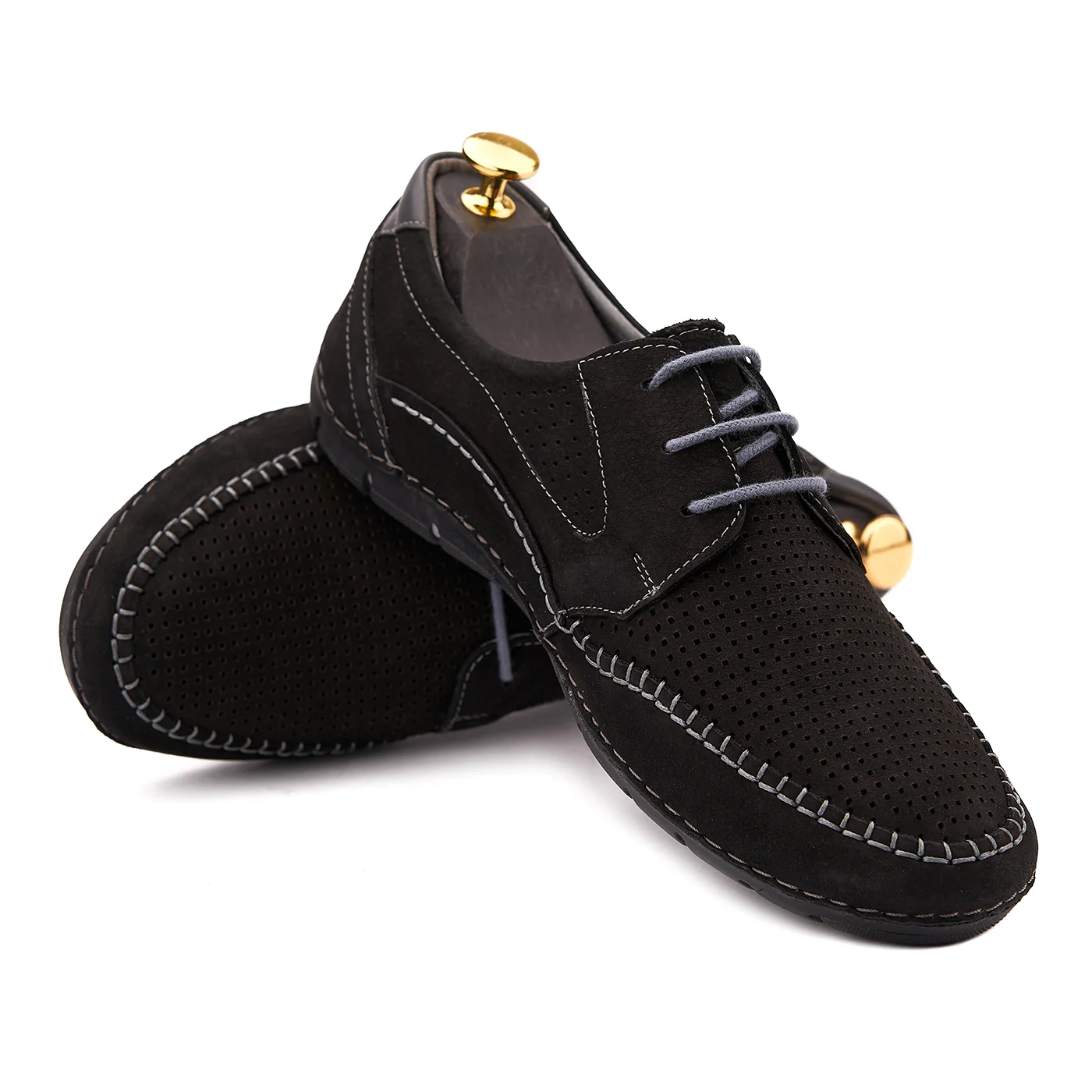 Pantofi Piele Barbati Casual Negri 0109 - Image 4