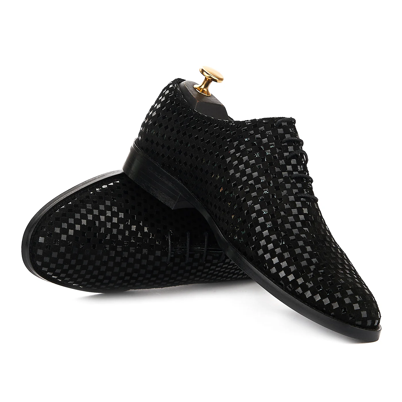 Pantofi Piele cu Insertii Lac si Talpa Construita 761 - Image 4