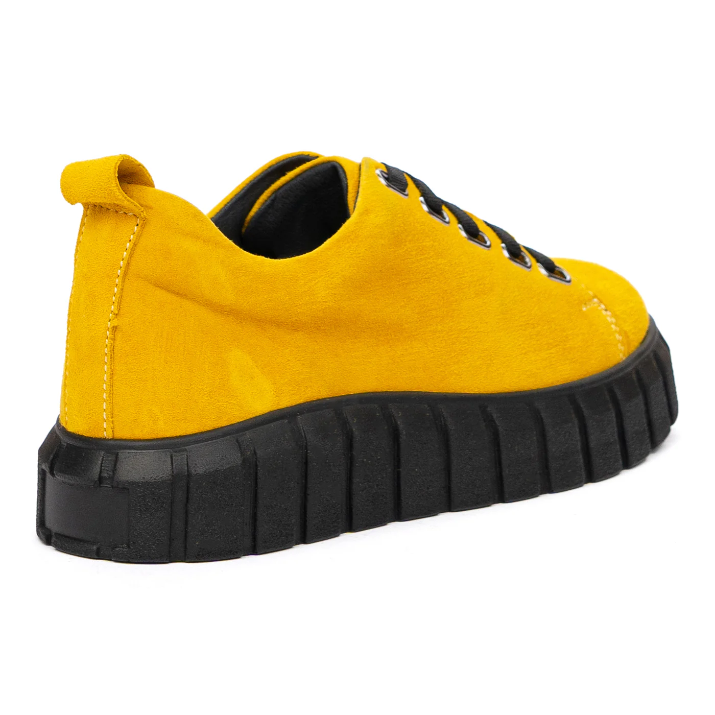 Pantofi Piele cu Siret Casual Galbeni 8404 - Image 2