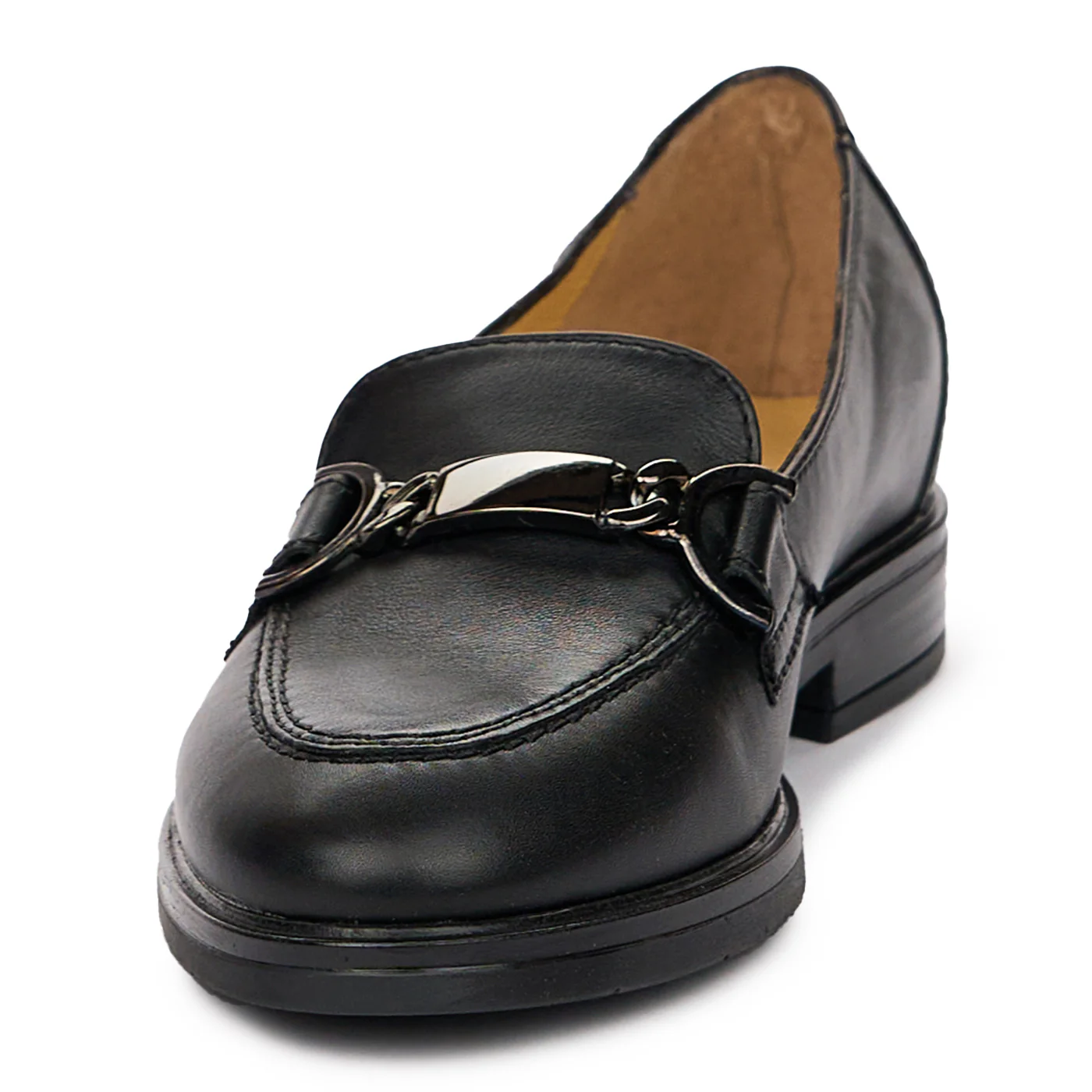 Pantofi Piele Dama Casual cu Toc 2.5 Cm Negri 10128 - Image 4