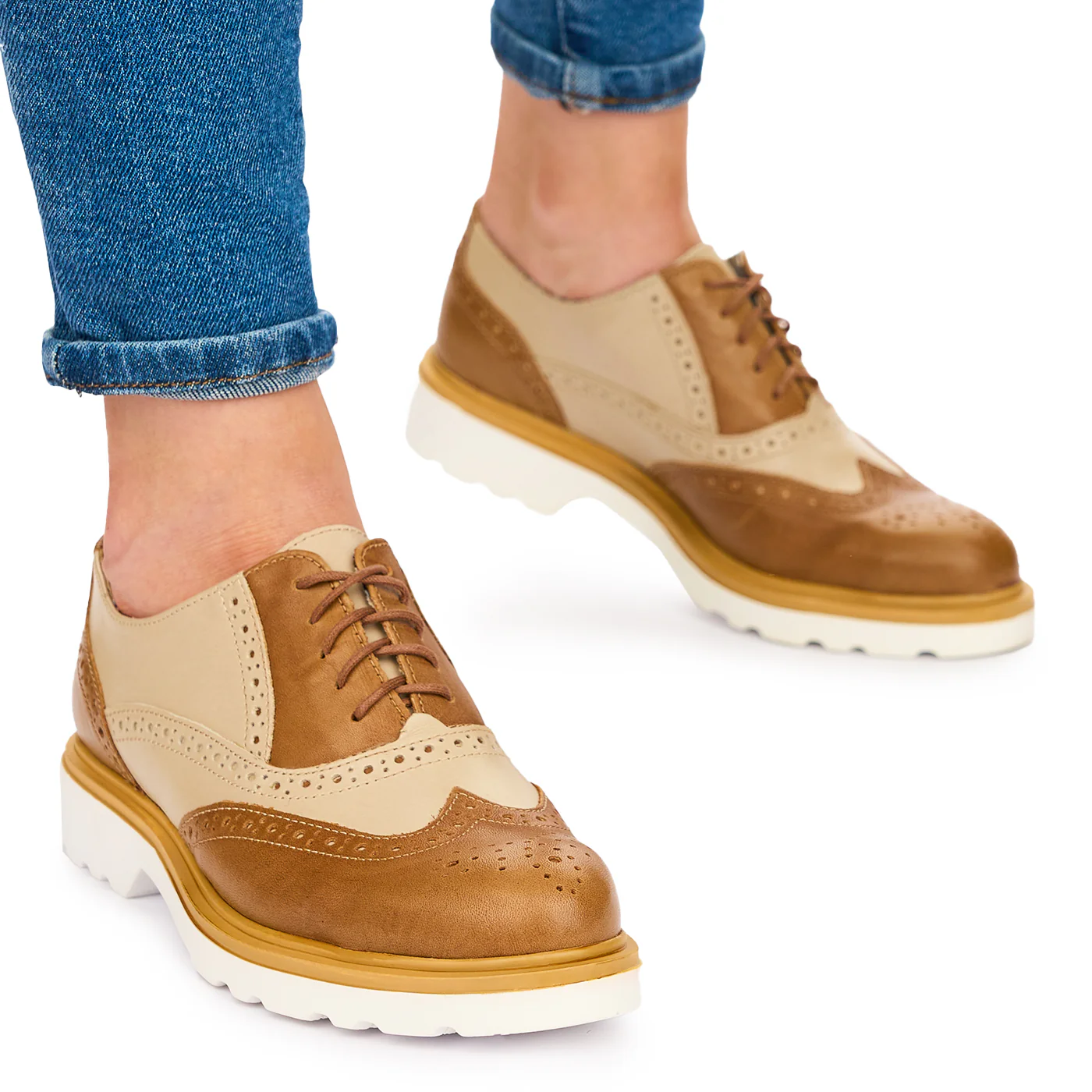 Pantofi Piele Maro Dama Casual cu Talpa 3.5 Cm 10644 - Image 2