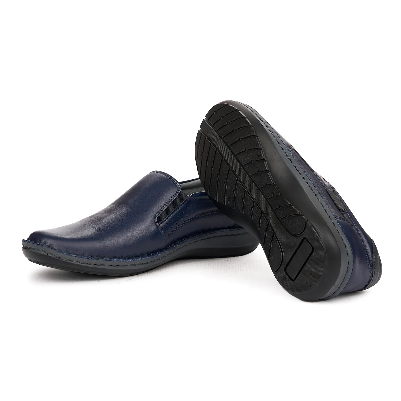 Pantofi Piele Naturala Barbati Fara Siret Bleumarin 7066 - Image 3