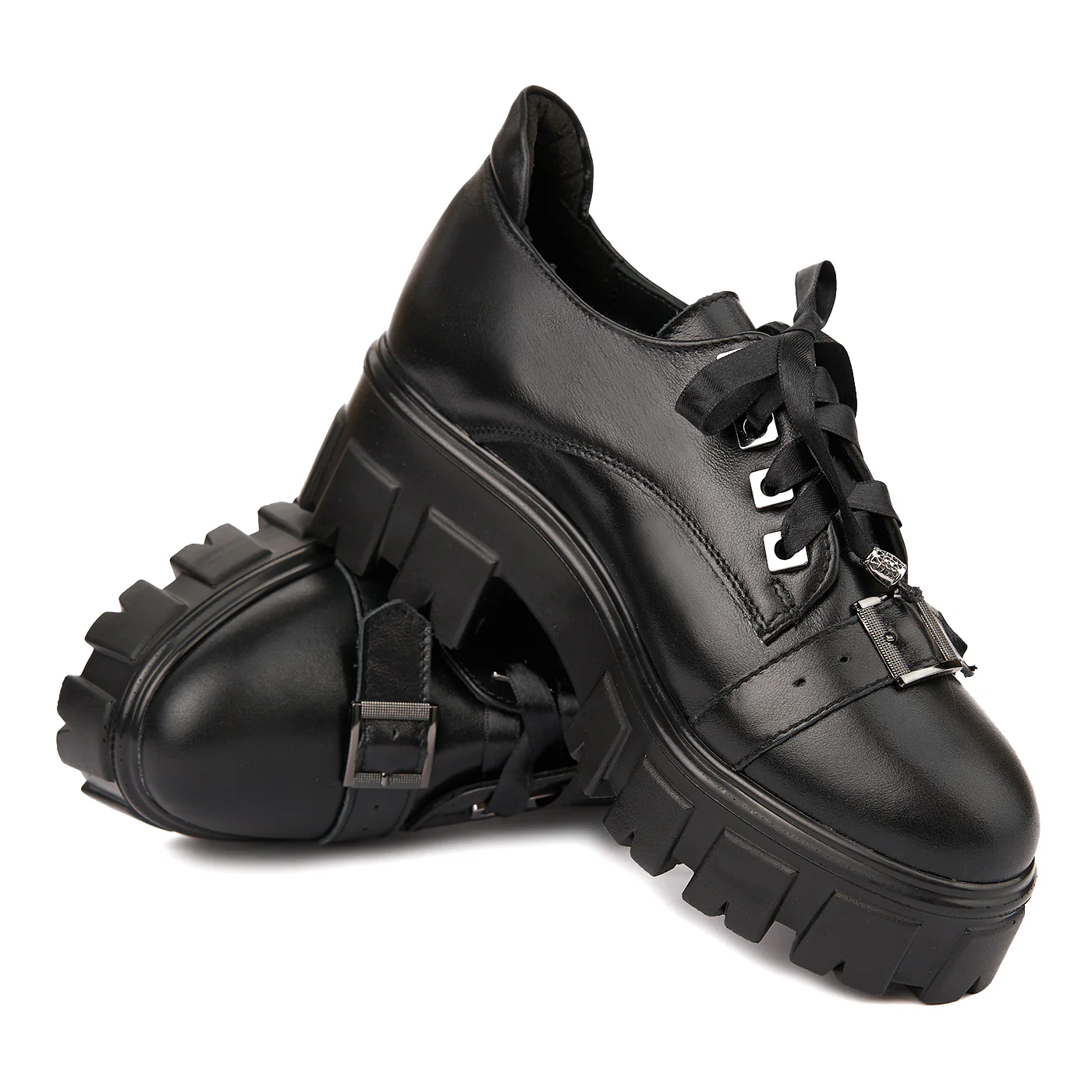Pantofi Piele Naturala cu talpa groasa 1671 - Image 4