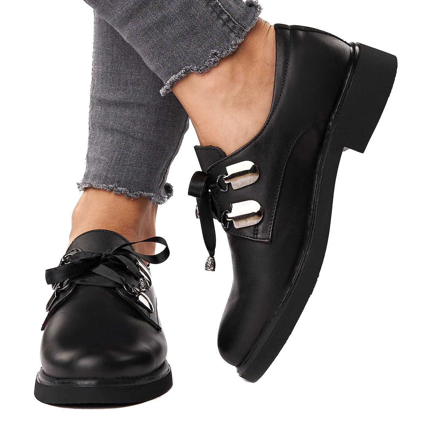 Pantofi Piele Naturala neagra 1577 - Image 3