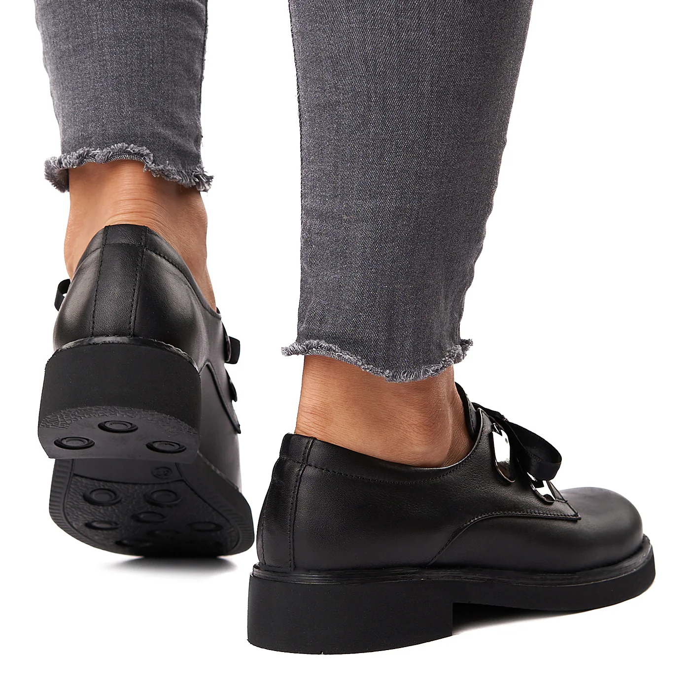 Pantofi Piele Naturala neagra 1577 - Image 4