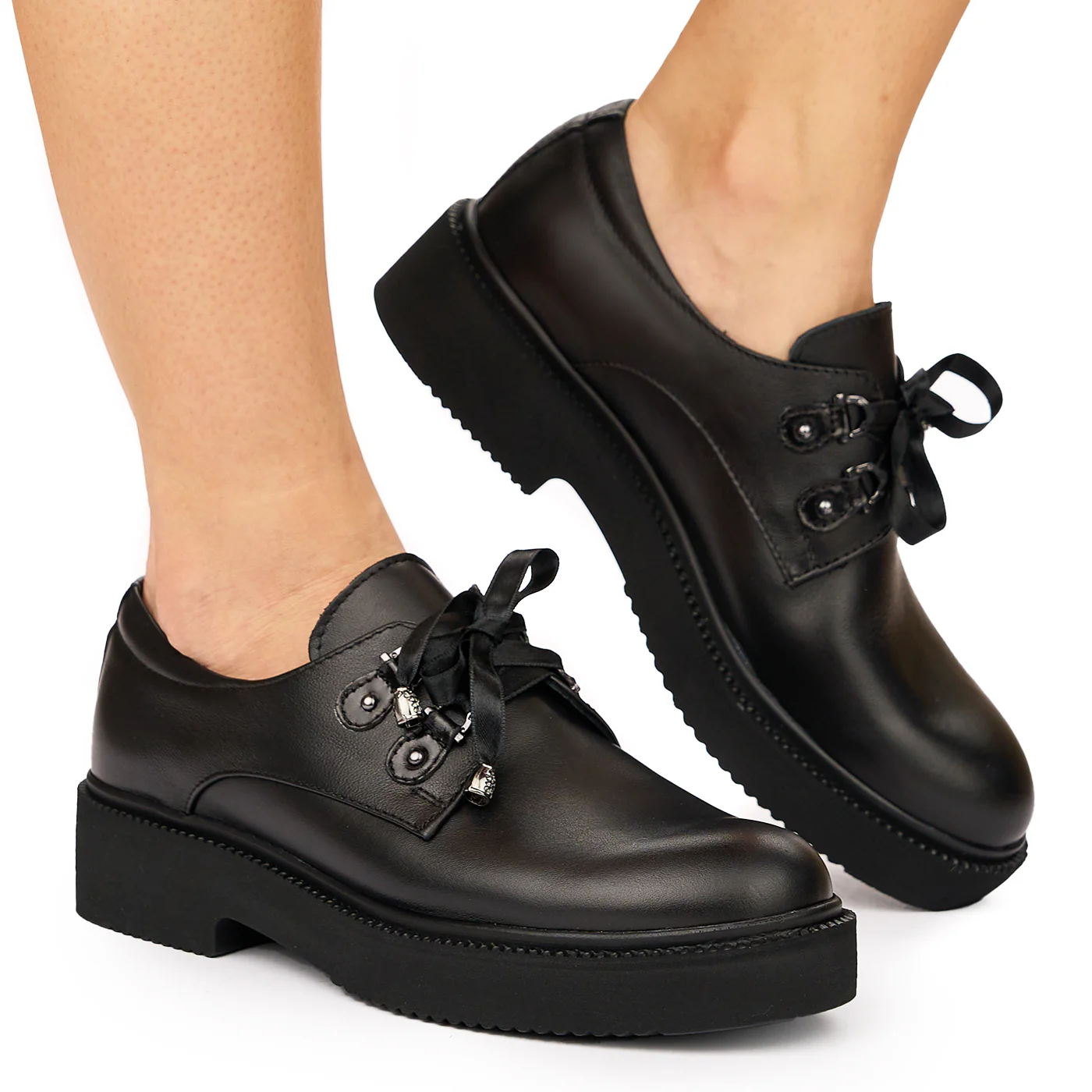 Pantofi Piele Naturala neagra 8092 - Image 2