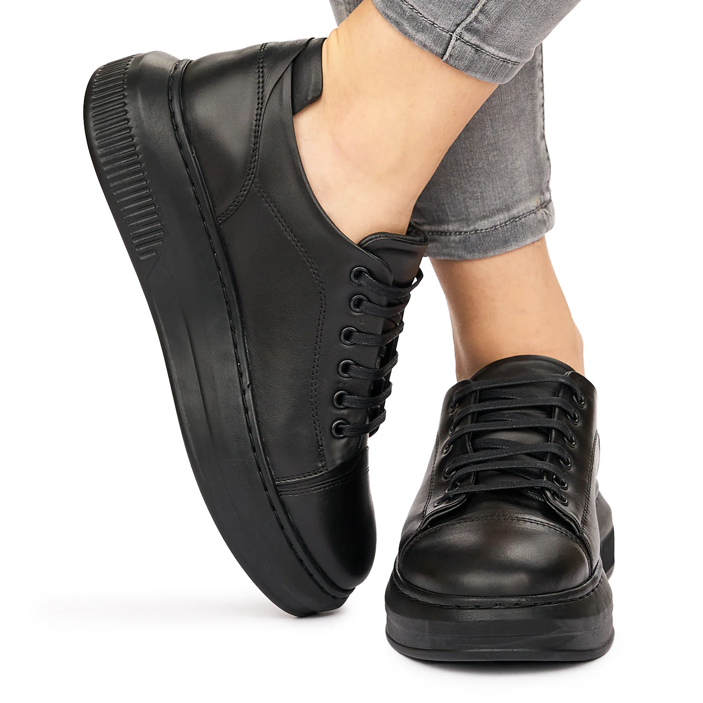 Pantofi Piele Naturala neagra 8103 - Image 7