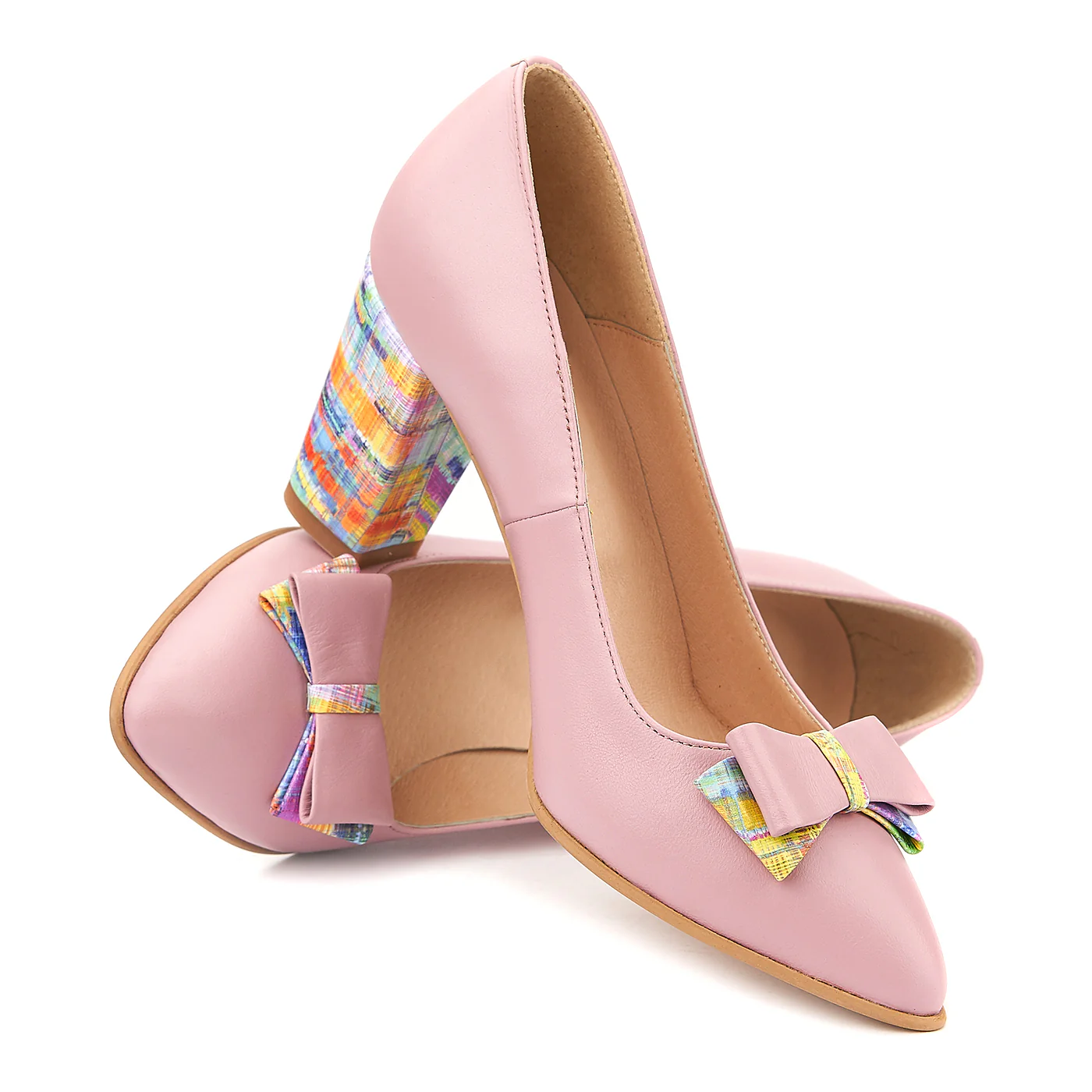 Pantofi Piele Naturala Roz 4000 - Image 5
