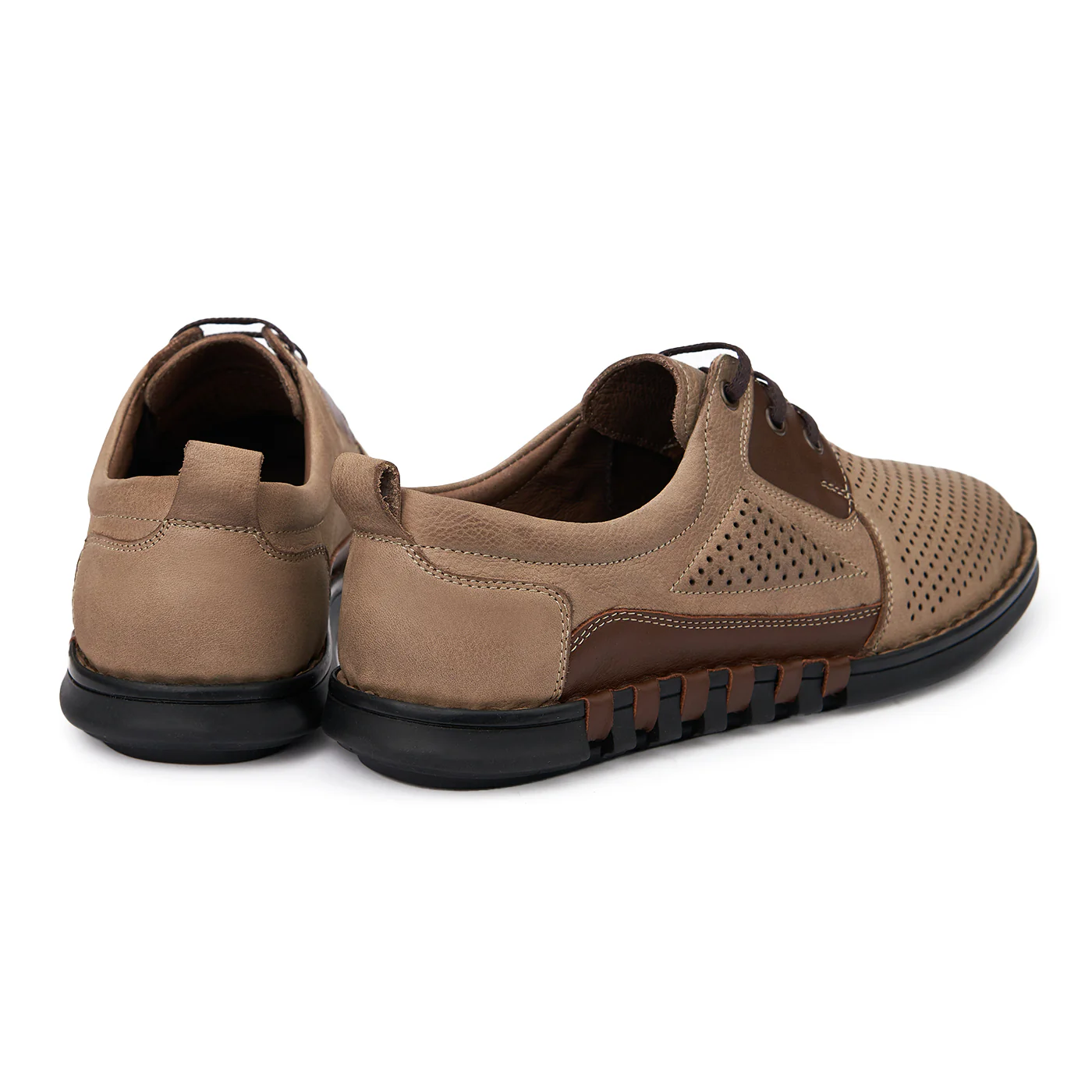 Pantofi Piele Perforata Naturala Barbati Casual 7054 - Image 2