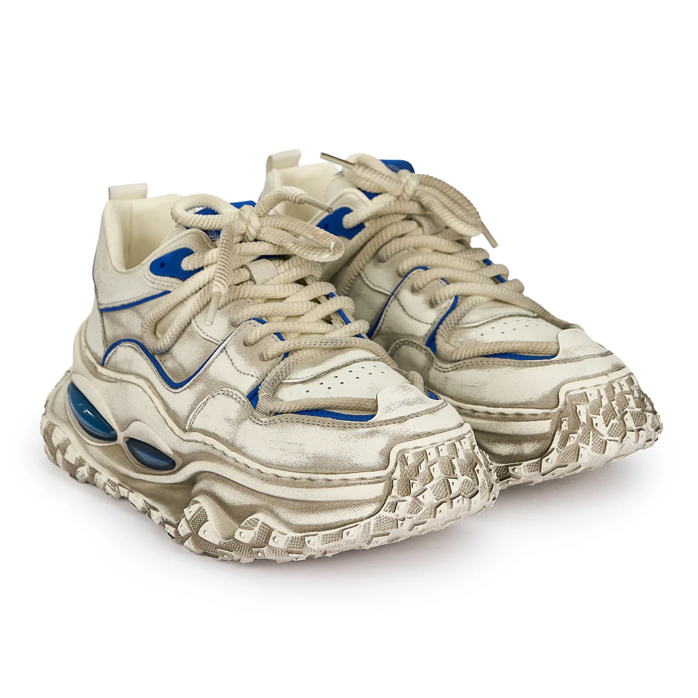 Pantofi sport barbati din piele naturala alba 20118 - Image 4
