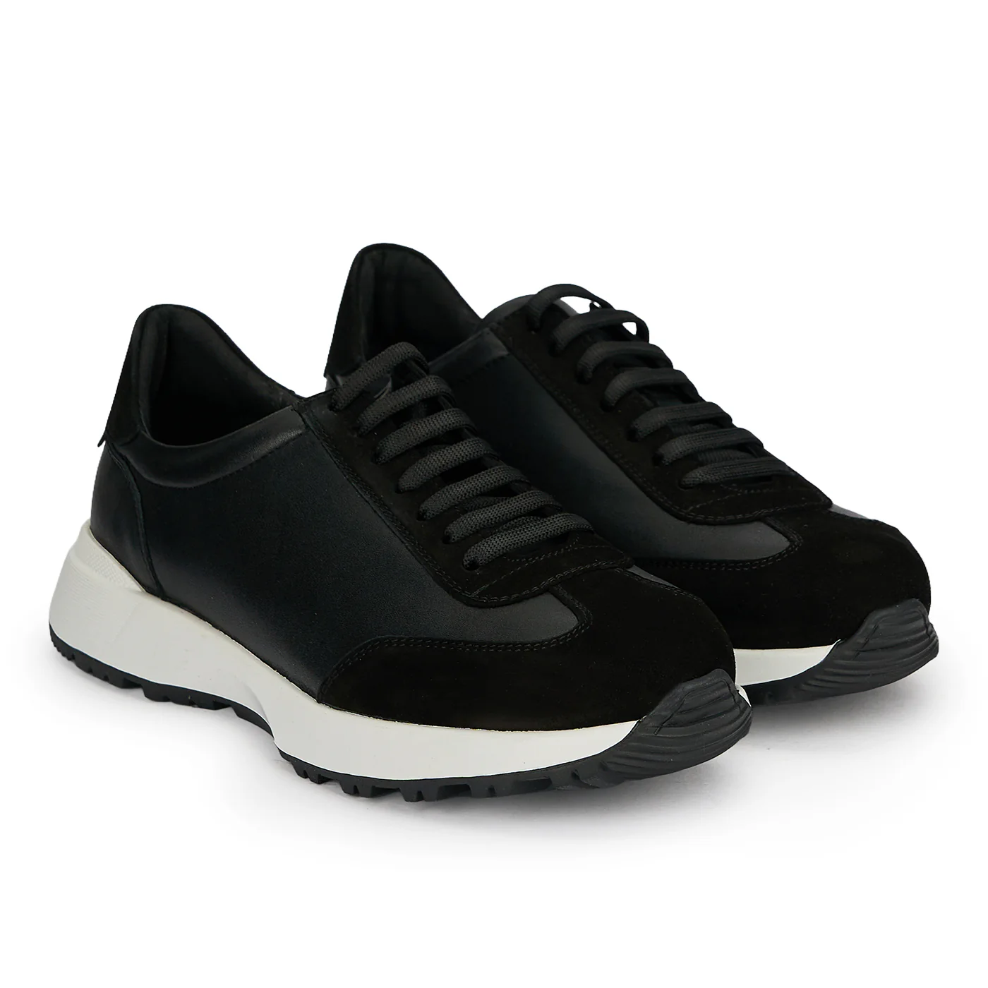 Pantofi sport barbati din piele naturala neagra 20113 - Image 4