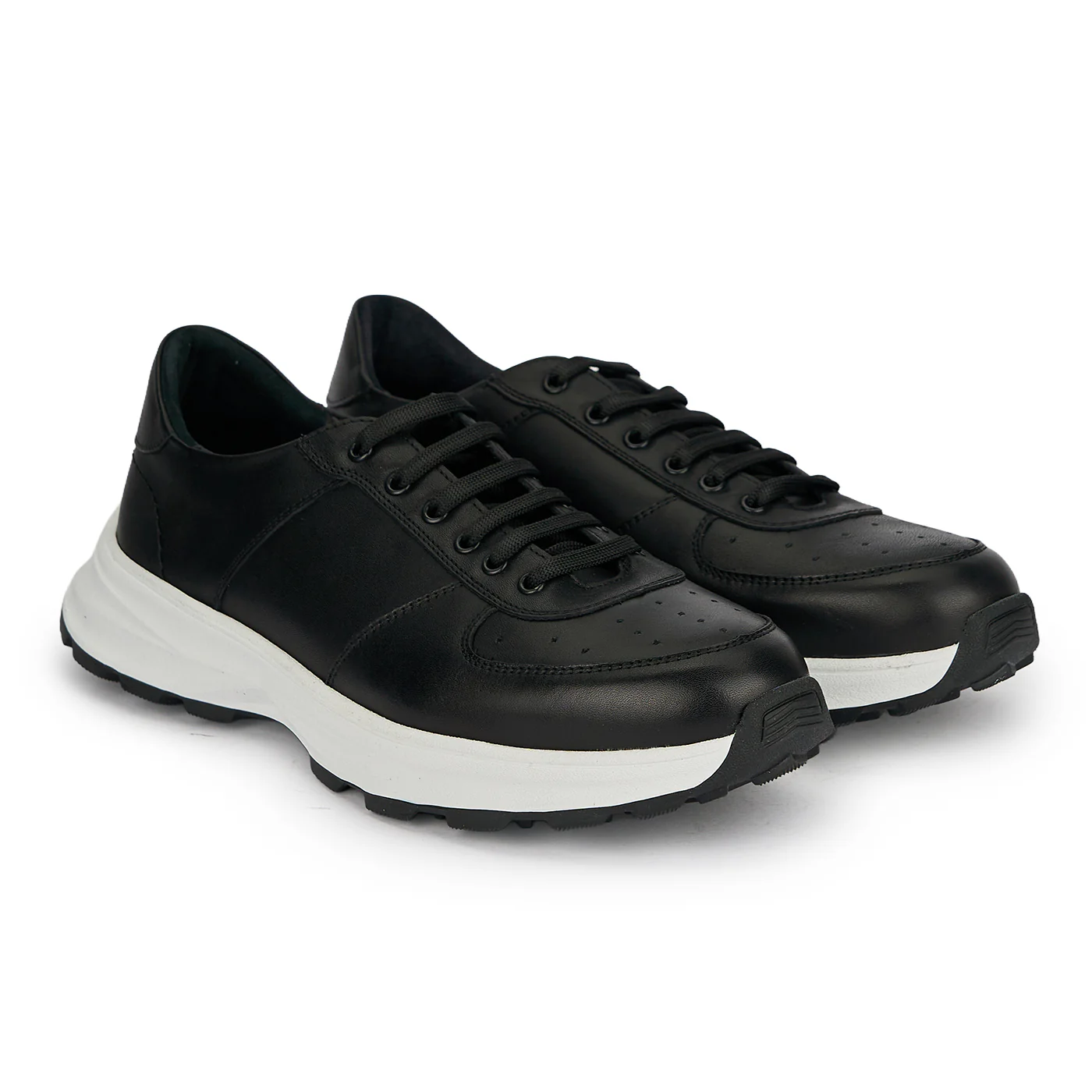 Pantofi sport barbati din piele naturala neagra 20114 - Image 4