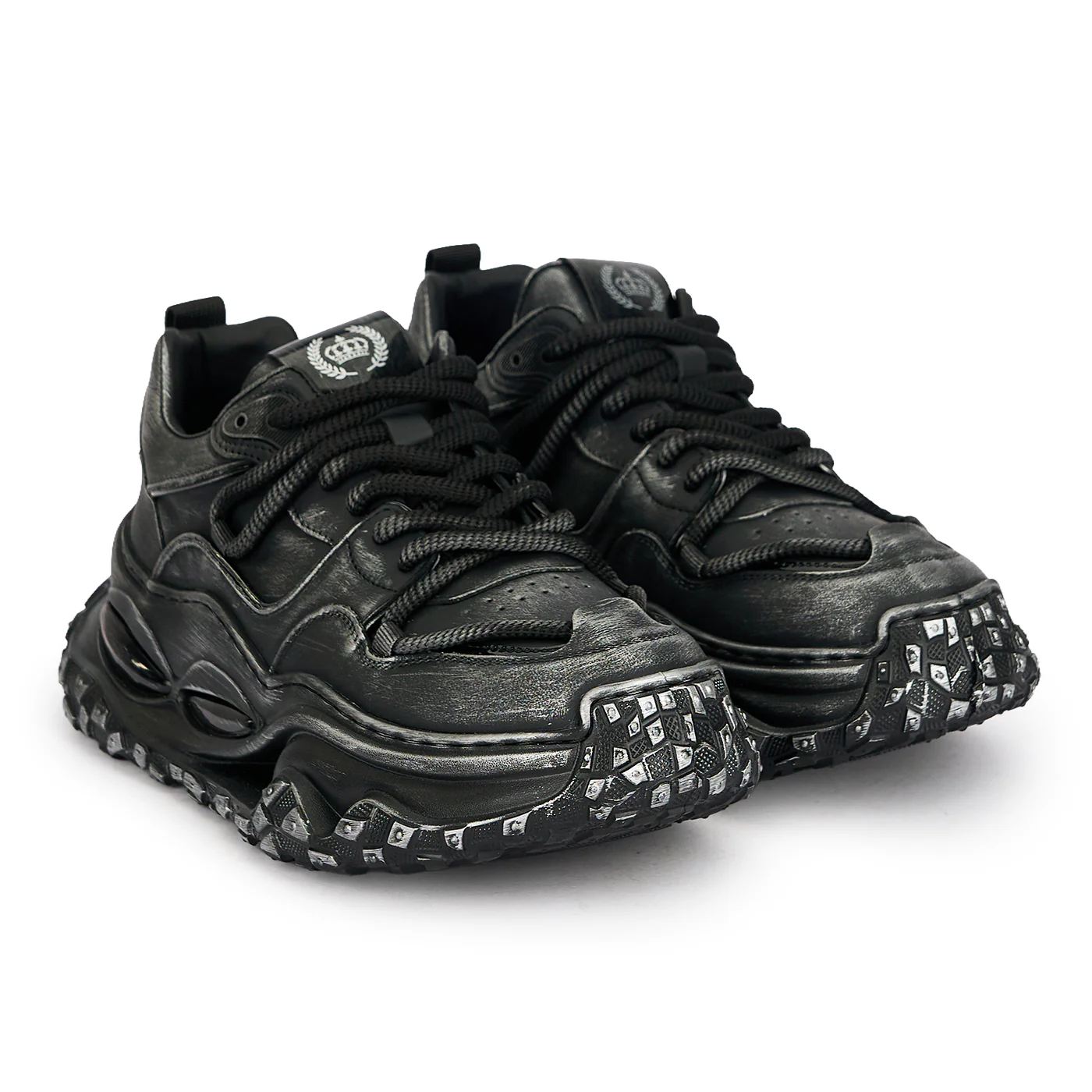 Pantofi sport barbati din piele naturala neagra 20120 - Image 4
