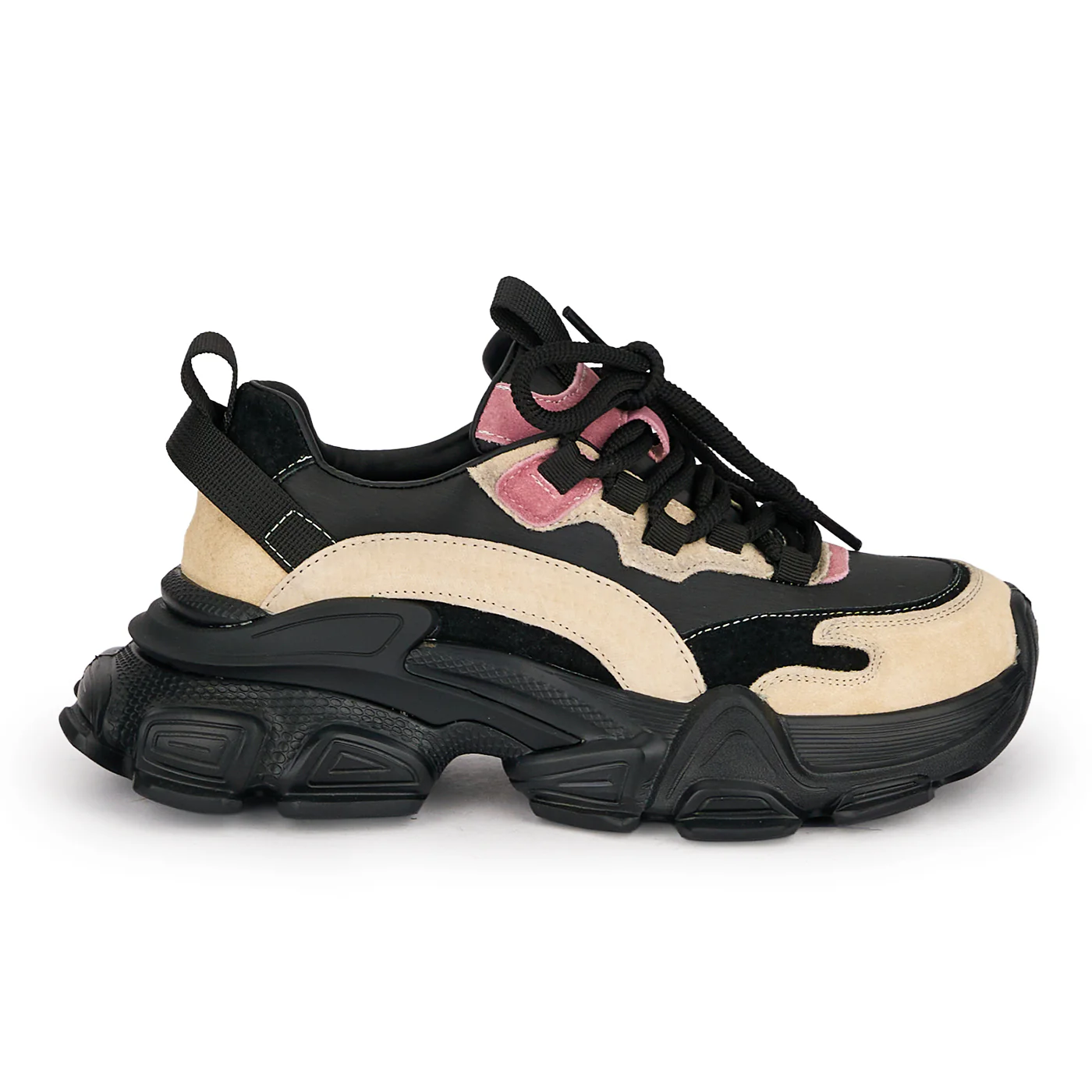 Pantofi sport dama din piele naturala neagra 18758
