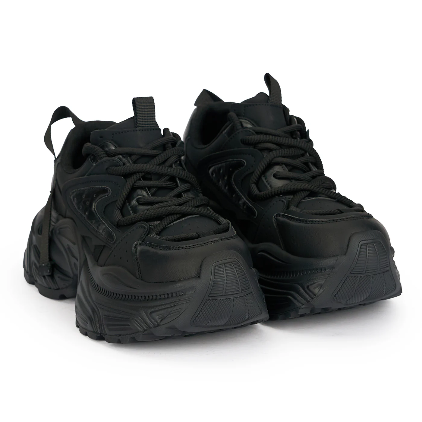 Pantofi sport dama din piele naturala neagra cu talpa inalta 6 cm 18894 - Image 4