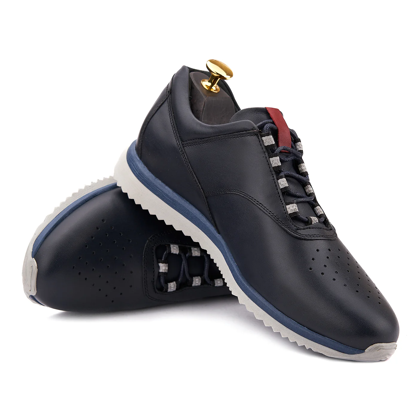 Pantofi Sport din Piele Naturala Albastra 0122 - Image 4