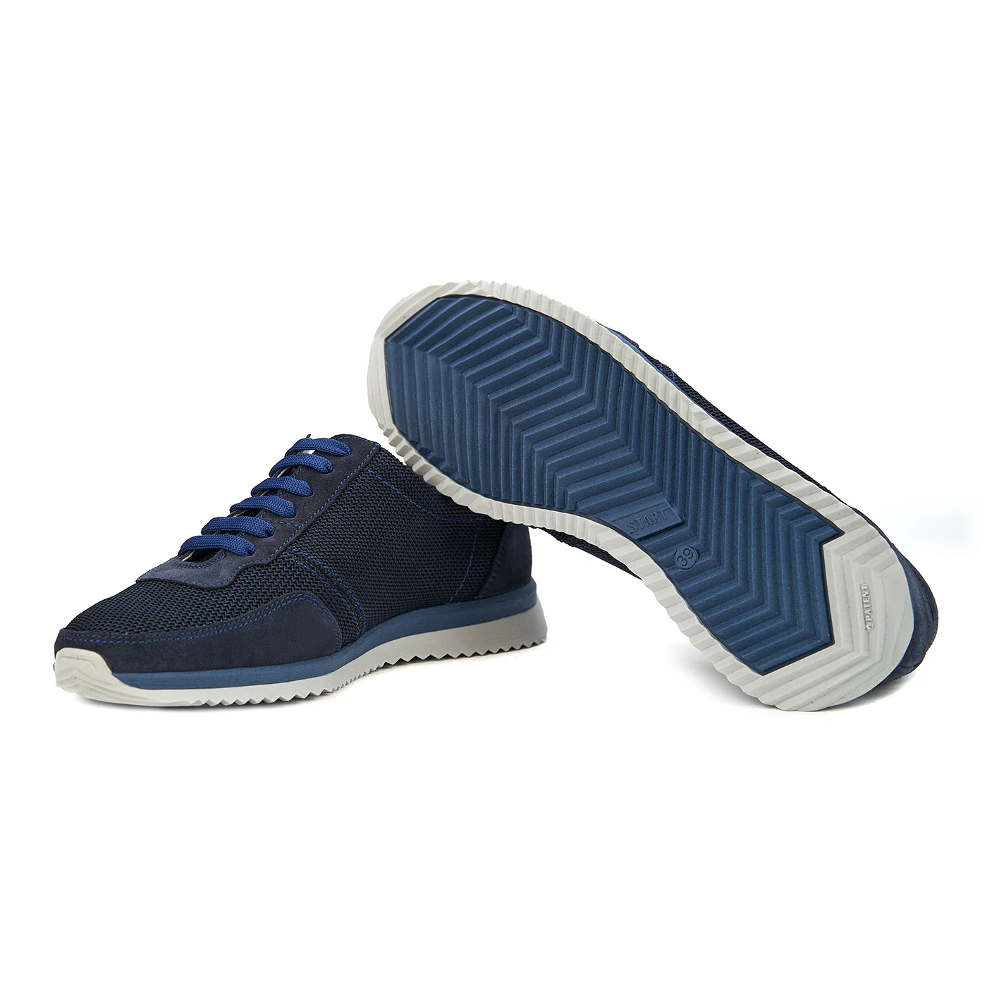 Pantofi sport din piele naturala albastra 0150 - Image 3