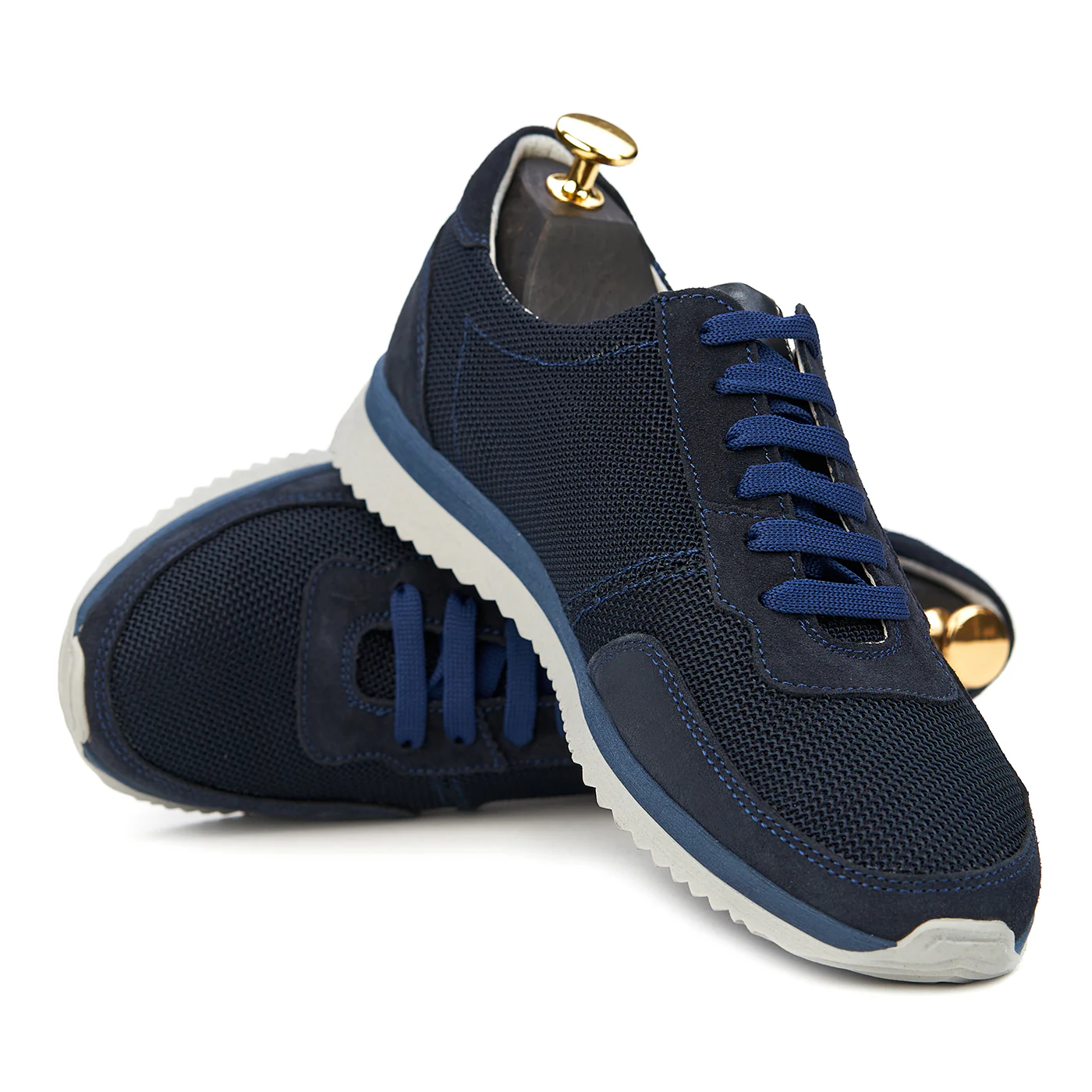 Pantofi sport din piele naturala albastra 0150 - Image 4