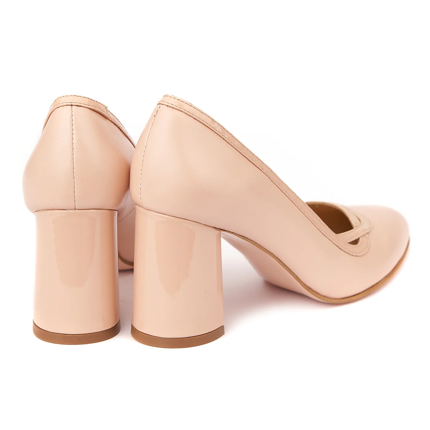 Pantofi Stiletto cu Toc Gros 8 Cm Eleganti din Piele Naturala 4249 - Image 2