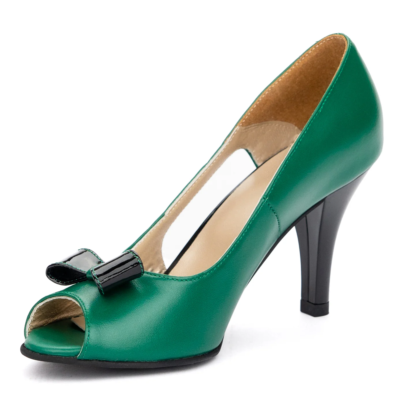 Pantofi Verzi Dama cu Toc 8 Cm din Piele Naturala 8722 - Image 4