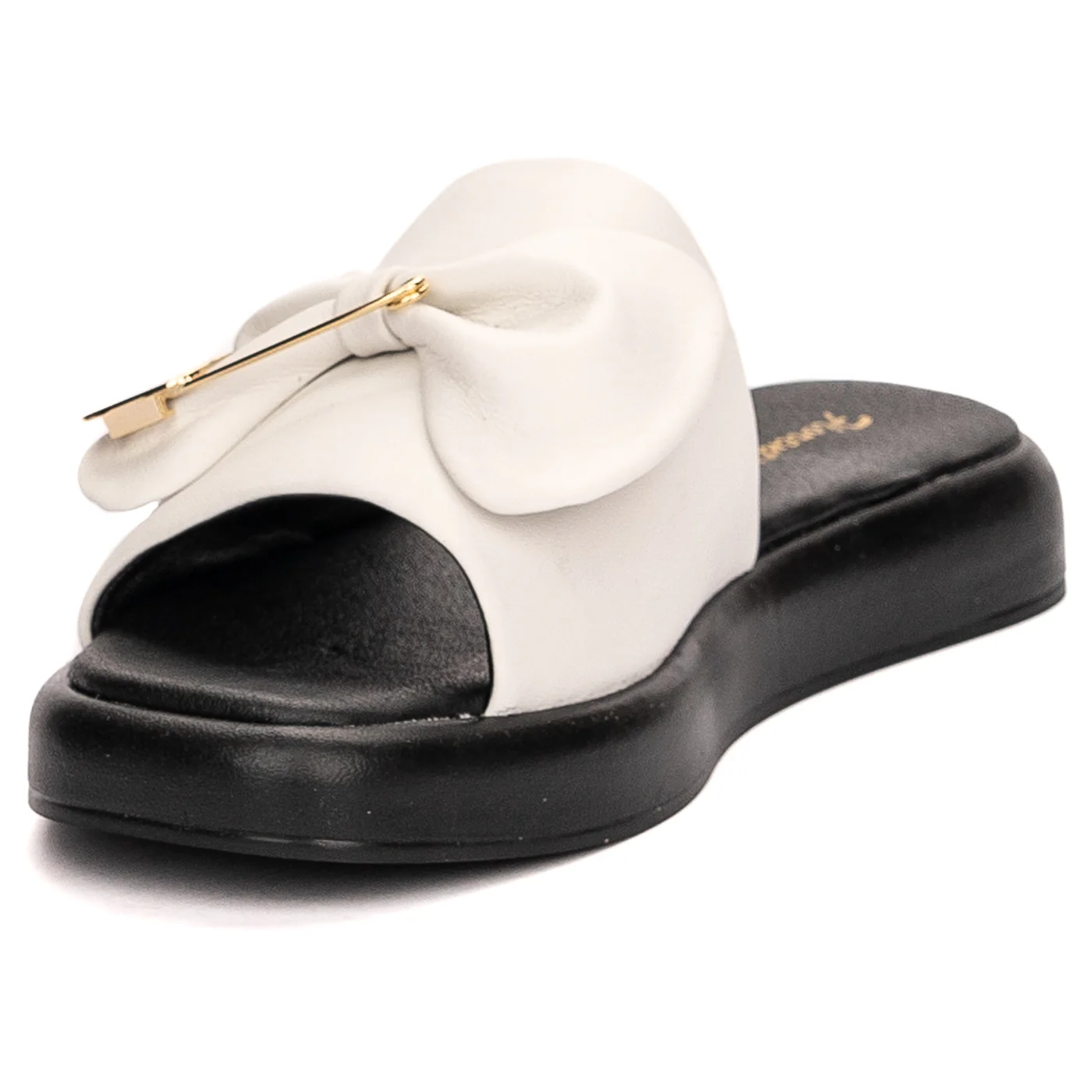 Papuc dama din piele naturala alba 13554 - Image 3