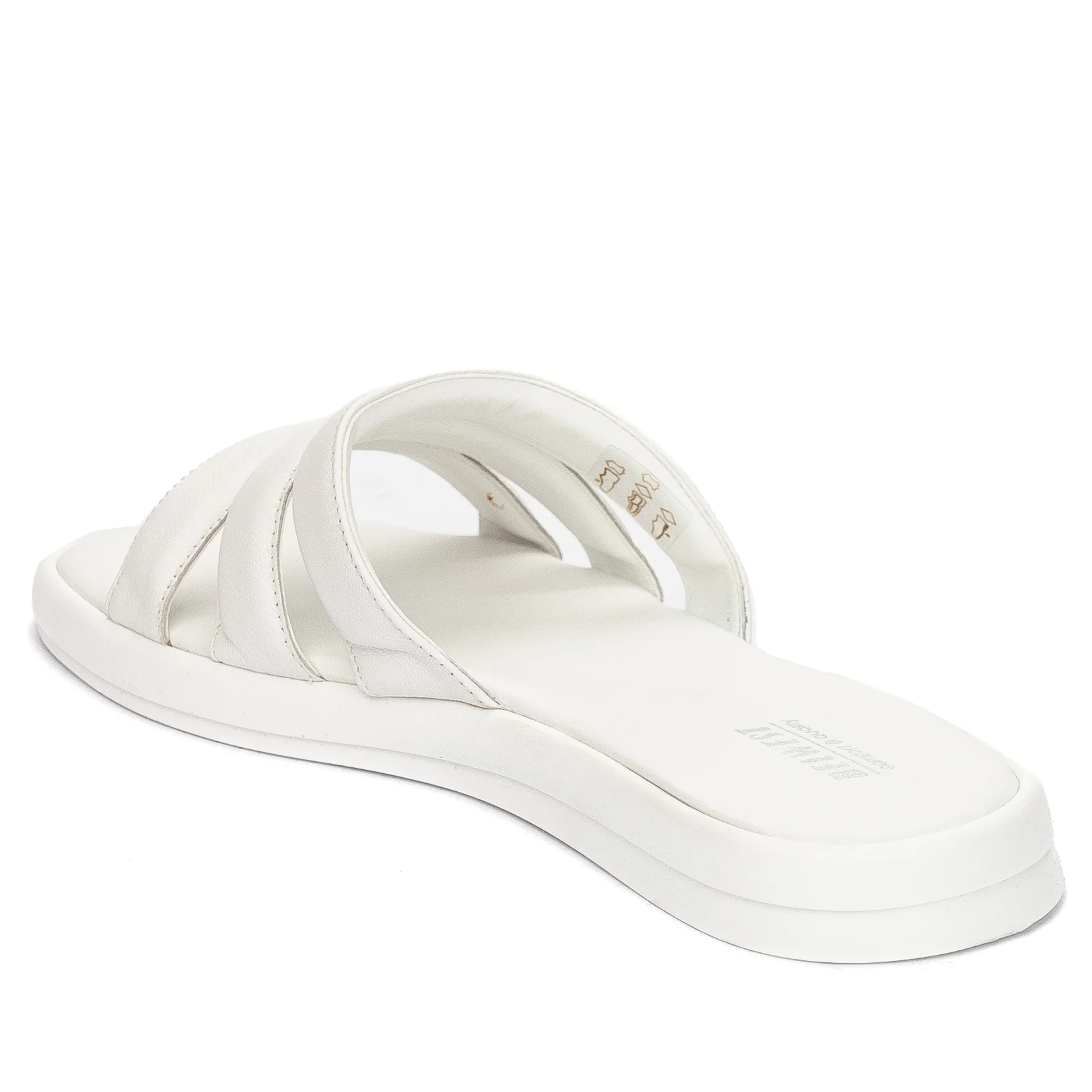 Papuc dama din piele naturala alba cu talpa joasa 13659 - Image 2