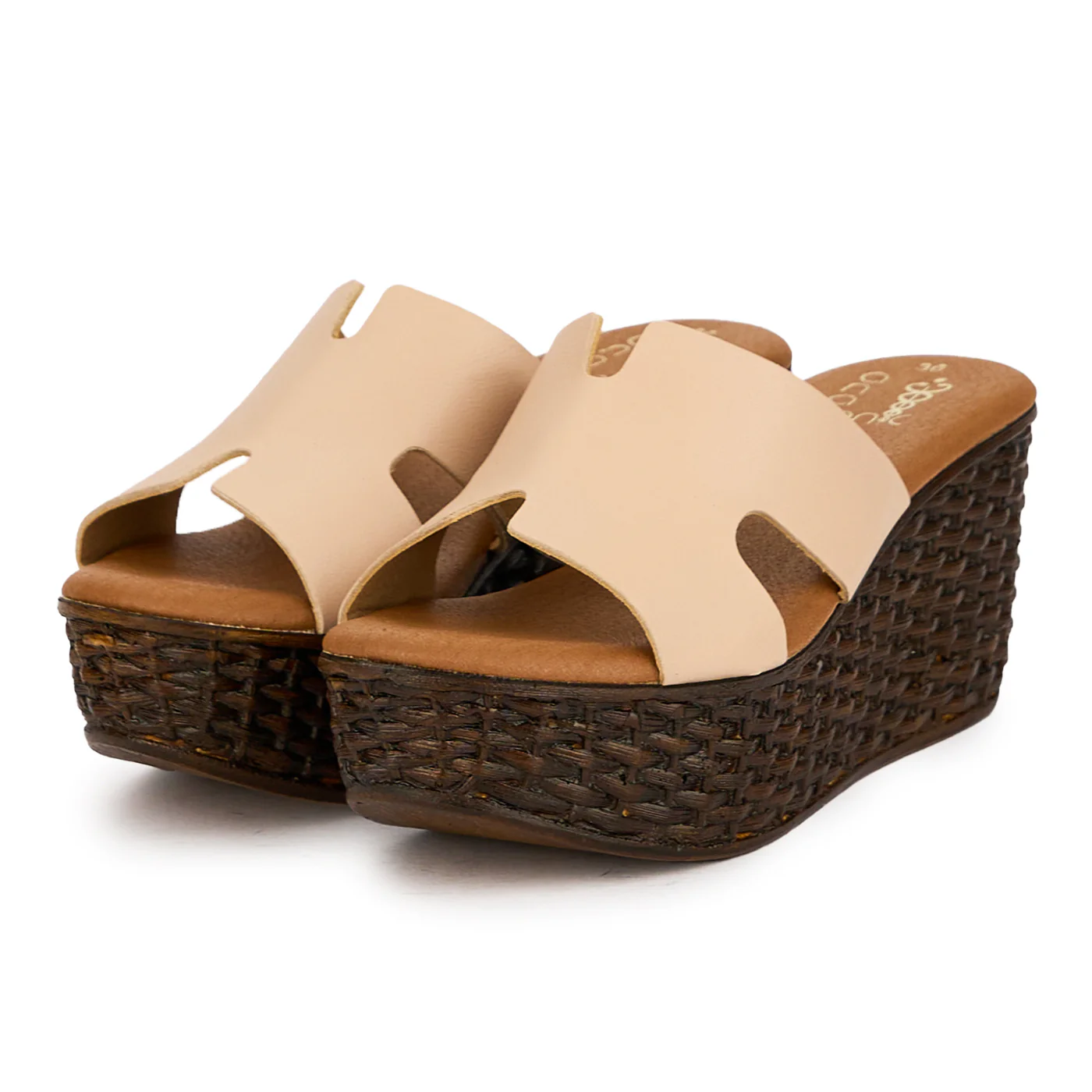 Papuc dama din piele naturala bej cu platforma 7 cm 16595 - Image 3