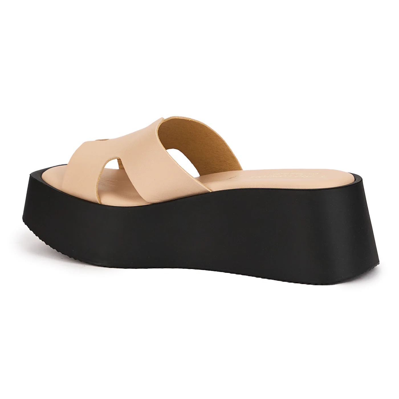 Papuc dama din piele naturala bej cu platforma 7 cm 16601 - Image 2