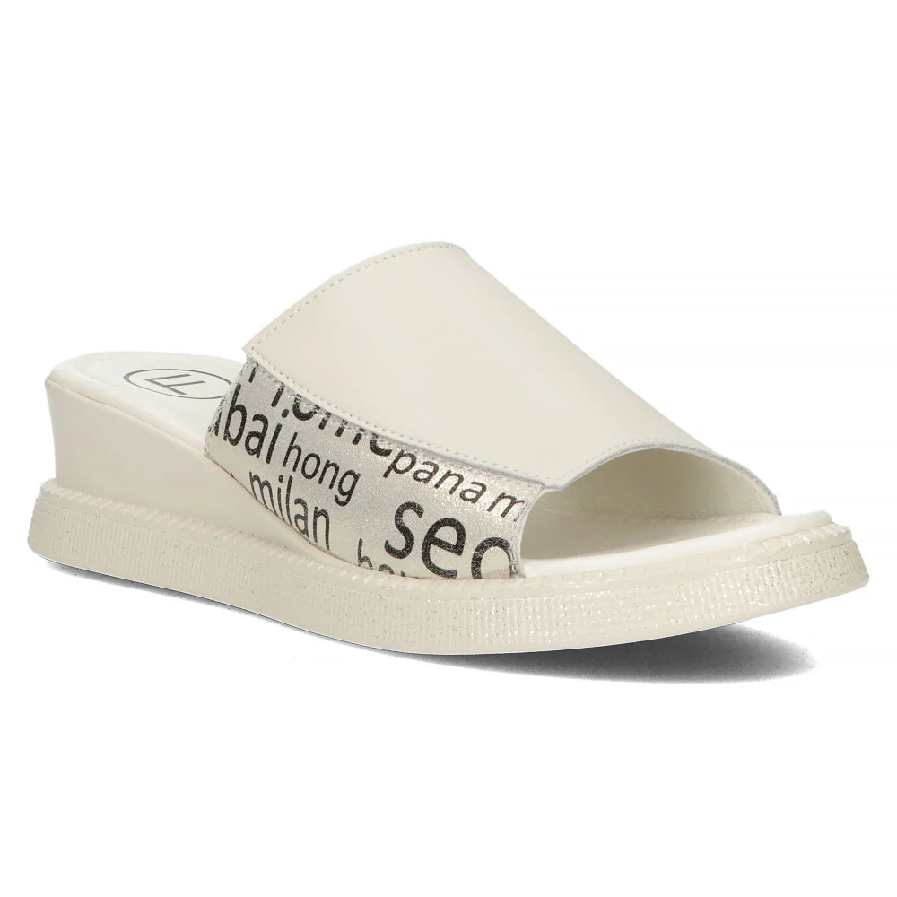 Papuc dama din piele naturala bej cu talpa joasa 13572 - Image 2