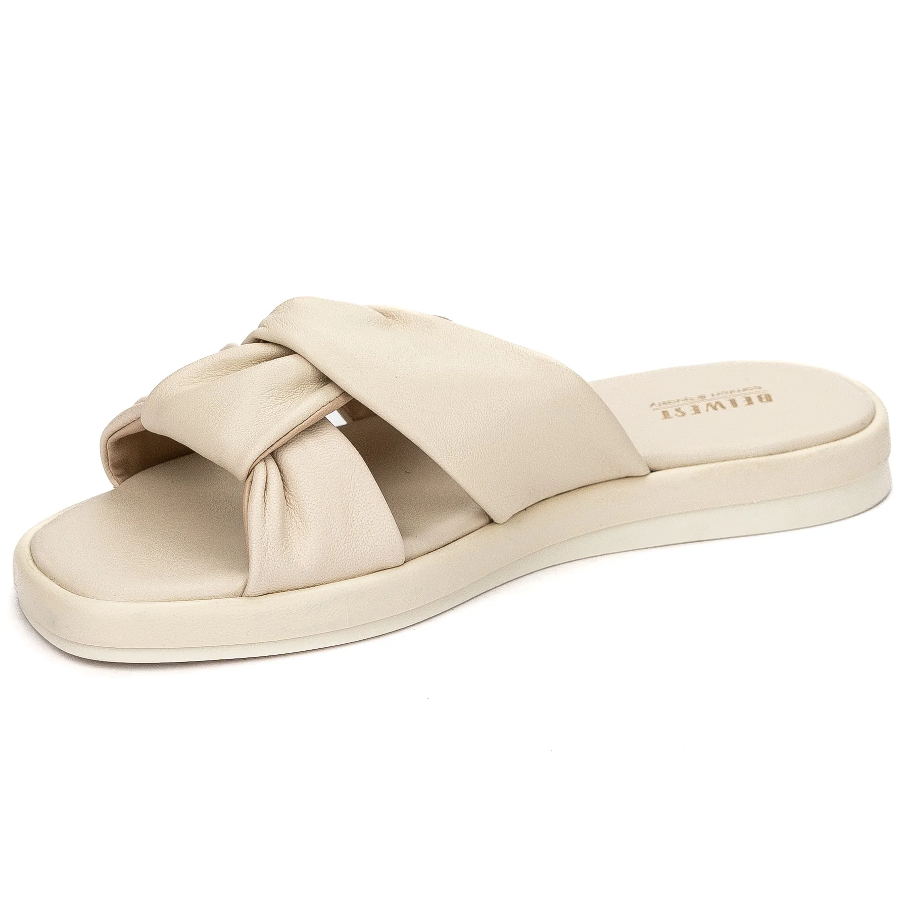 Papuc dama din piele naturala bej cu talpa joasa 13663 - Image 3