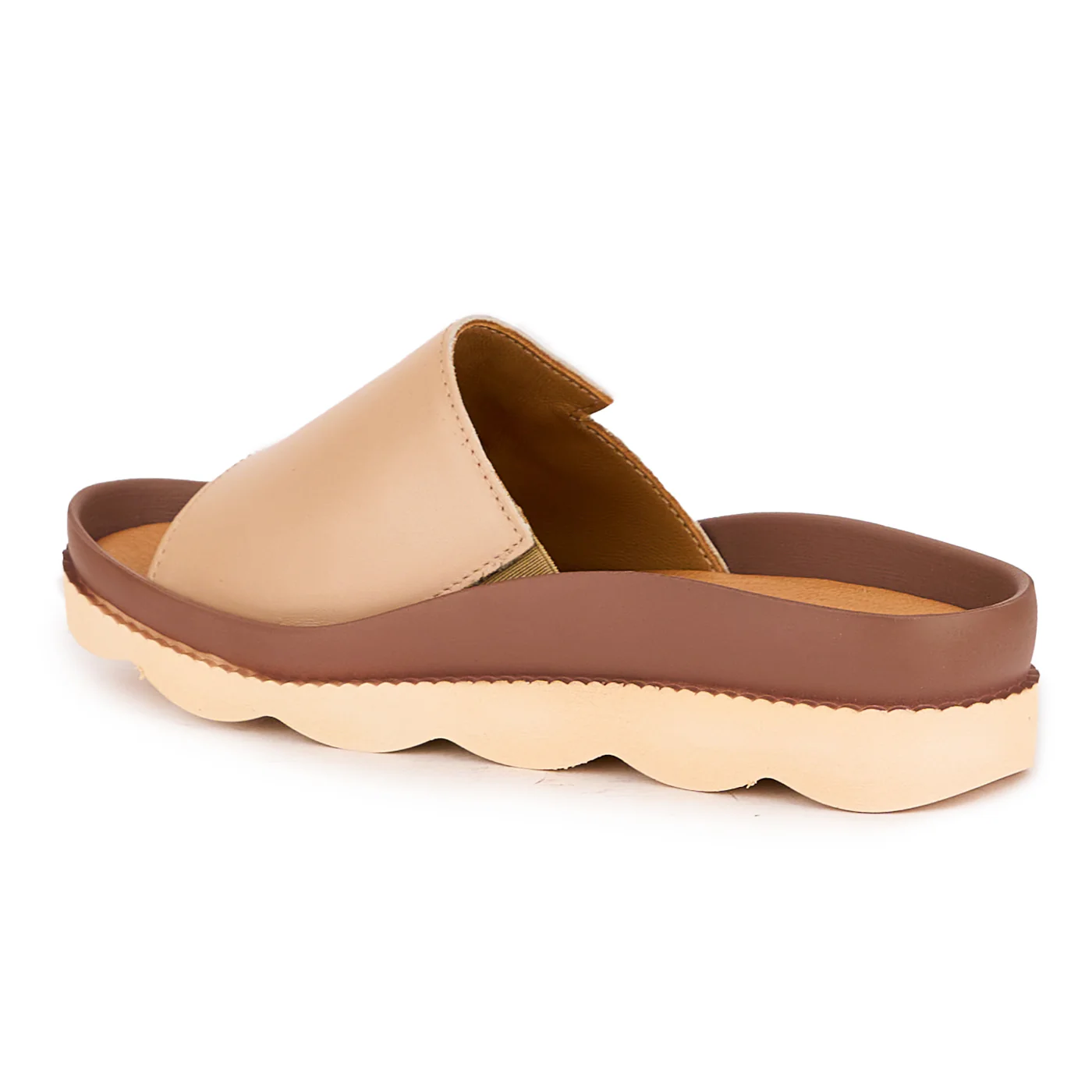 Papuc dama din piele naturala bej-fard cu accesoriu 16554 - Image 2
