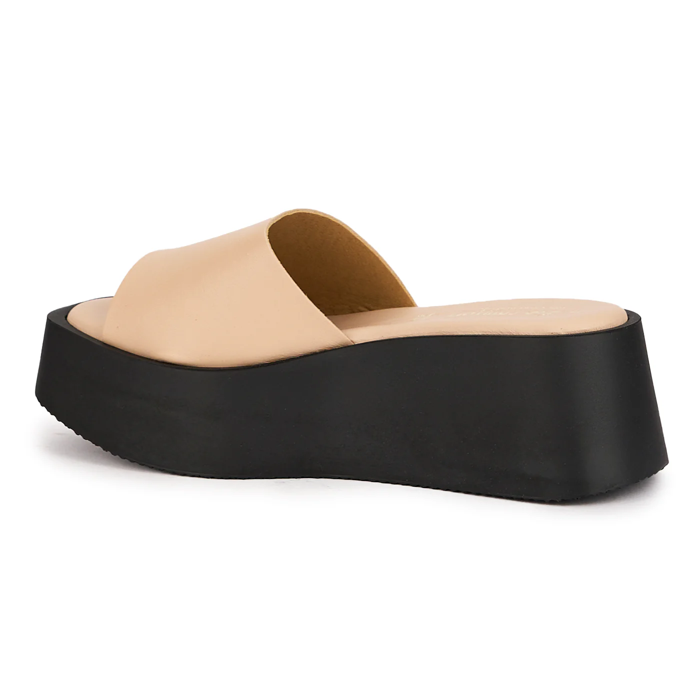 Papuc dama din piele naturala bej-nude cu platforma 7 cm 16598 - Image 2