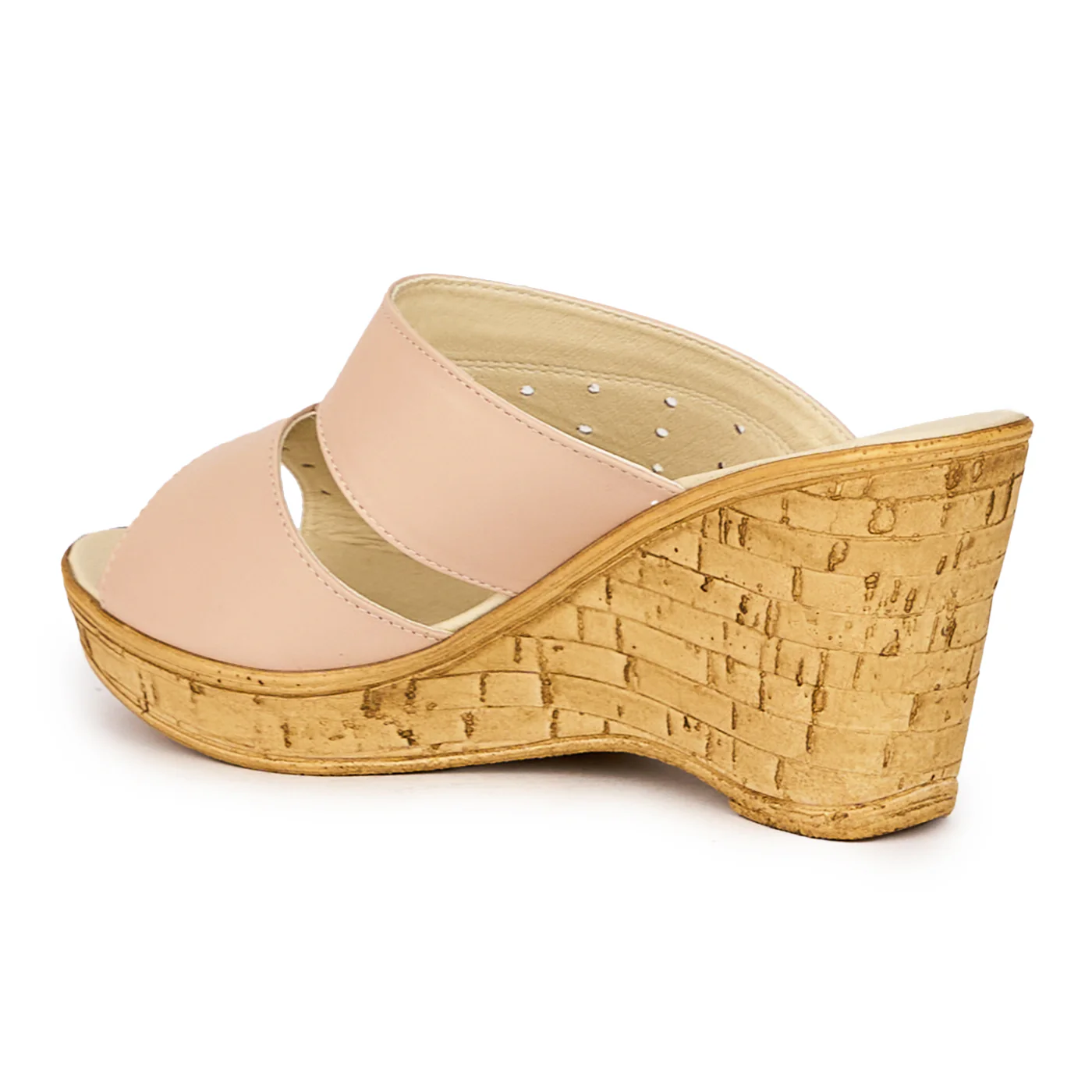 Papuc dama din piele naturala bej-nude cu platforma 8.5 cm 16179 - Image 2