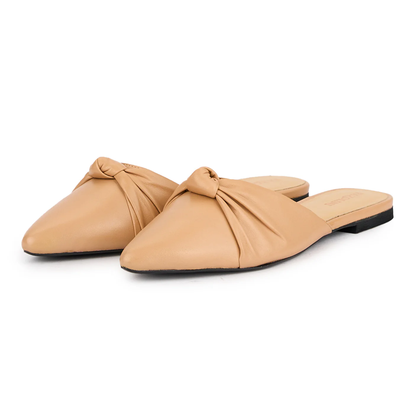 Papuc dama din piele naturala bej-nude cu talpa joasa 16202 - Image 3