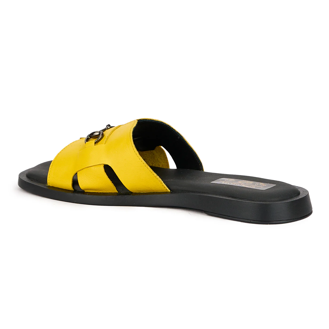 Papuc dama din piele naturala galbena cu talpa joasa 16350 - Image 2