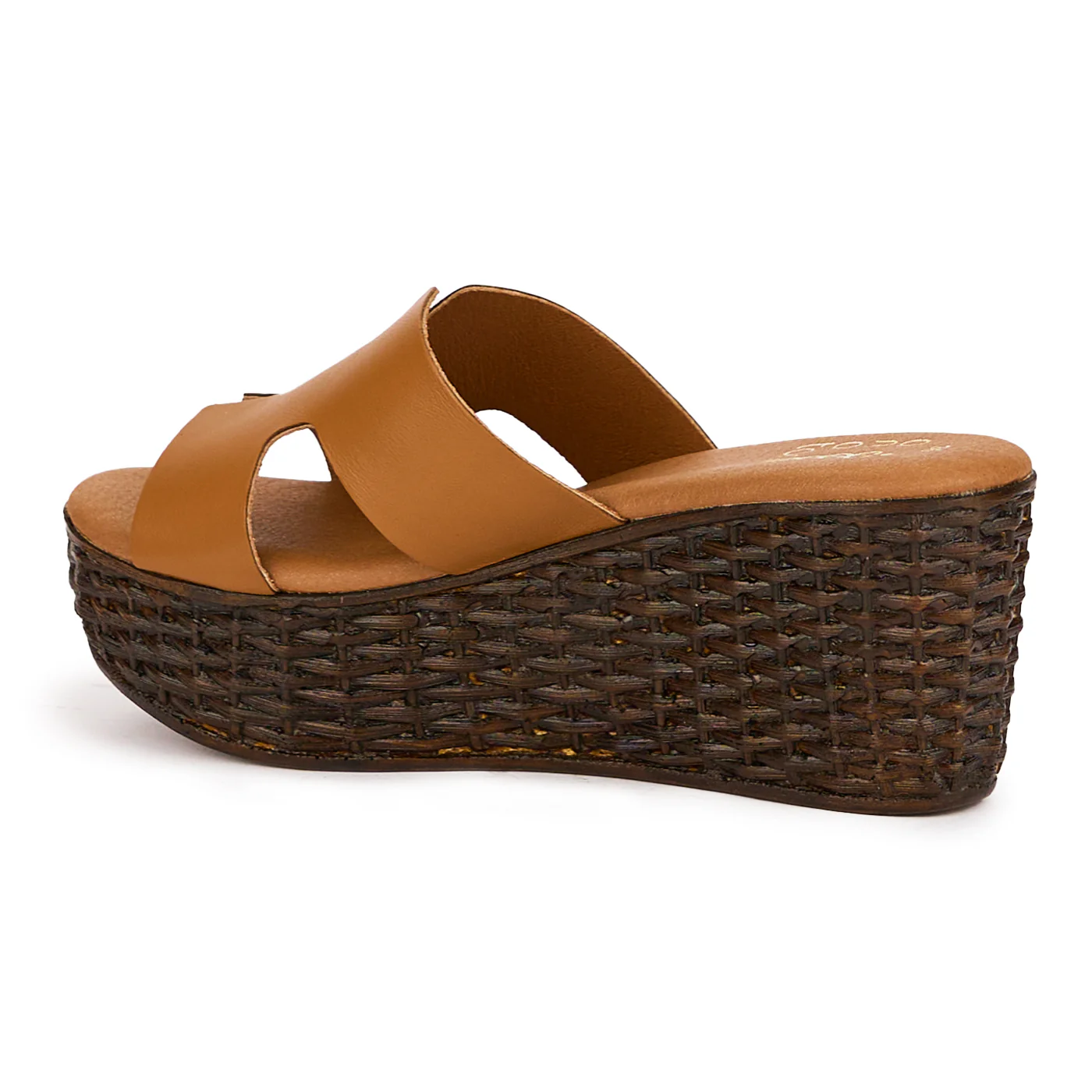 Papuc dama din piele naturala maro cu platforma 7 cm 16596 - Image 2