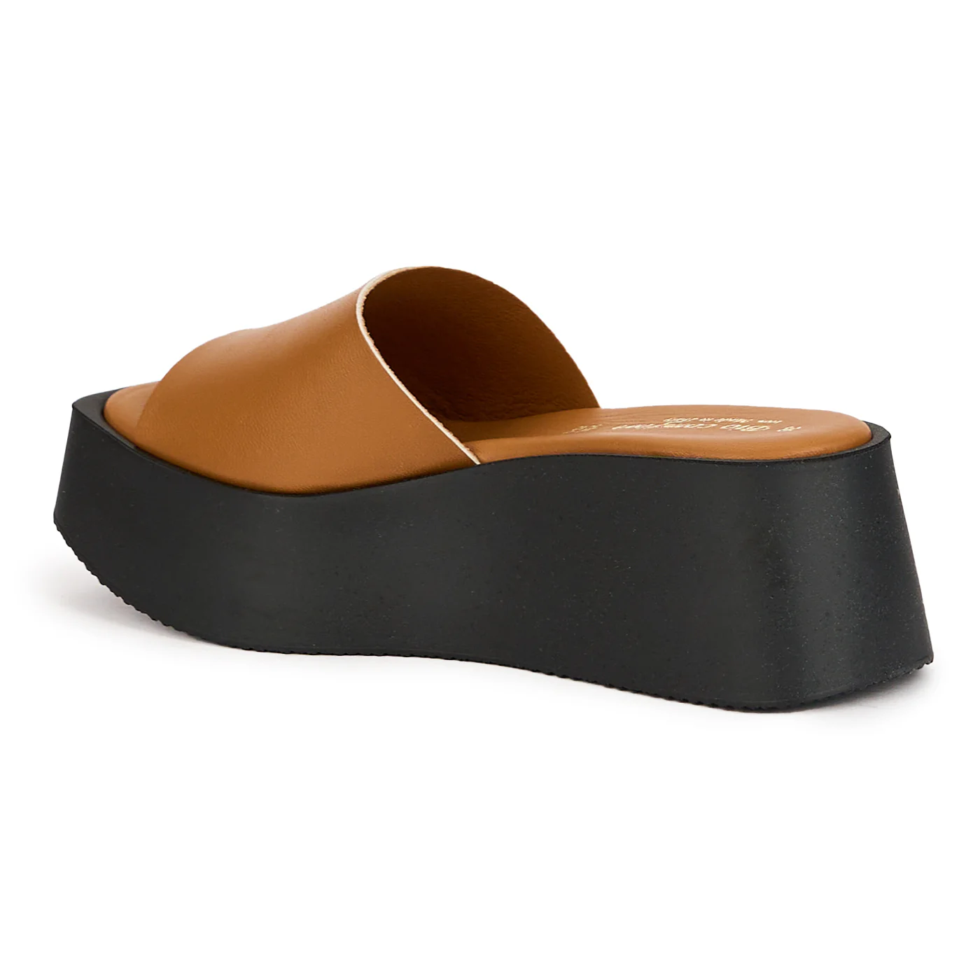 Papuc dama din piele naturala maro cu platforma 7 cm 16599 - Image 2