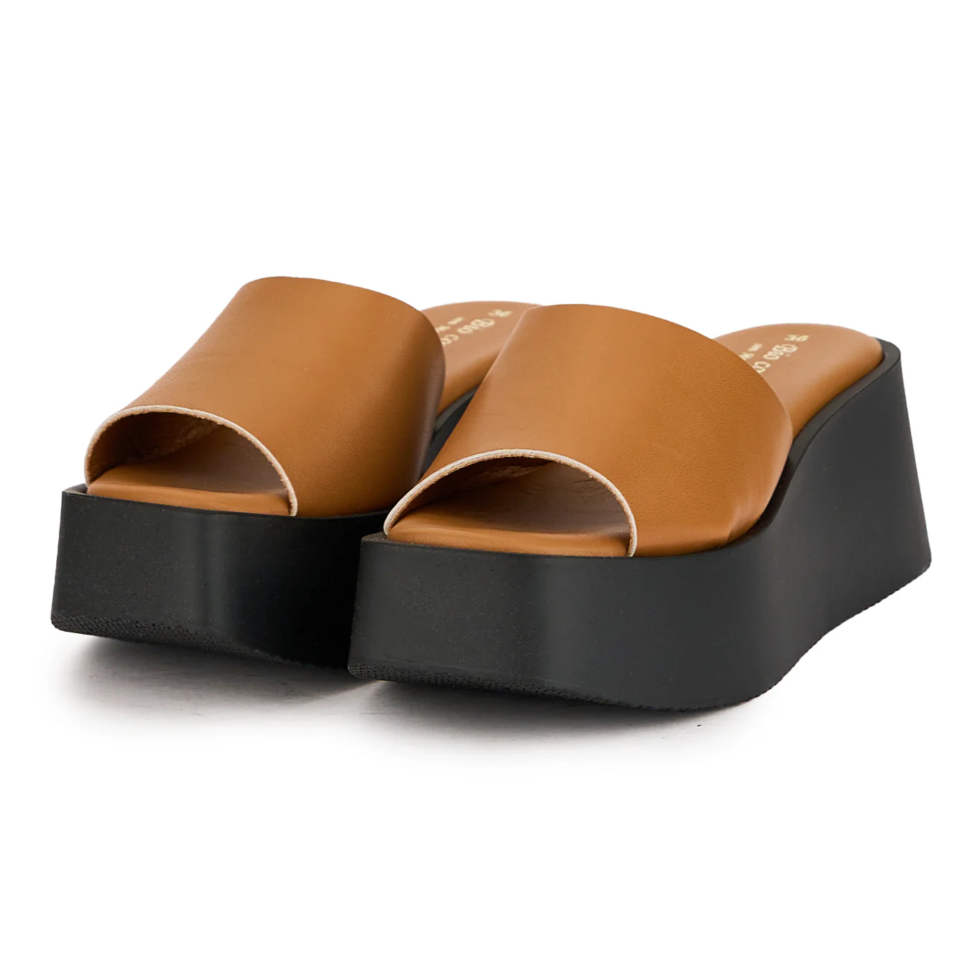 Papuc dama din piele naturala maro cu platforma 7 cm 16599 - Image 3