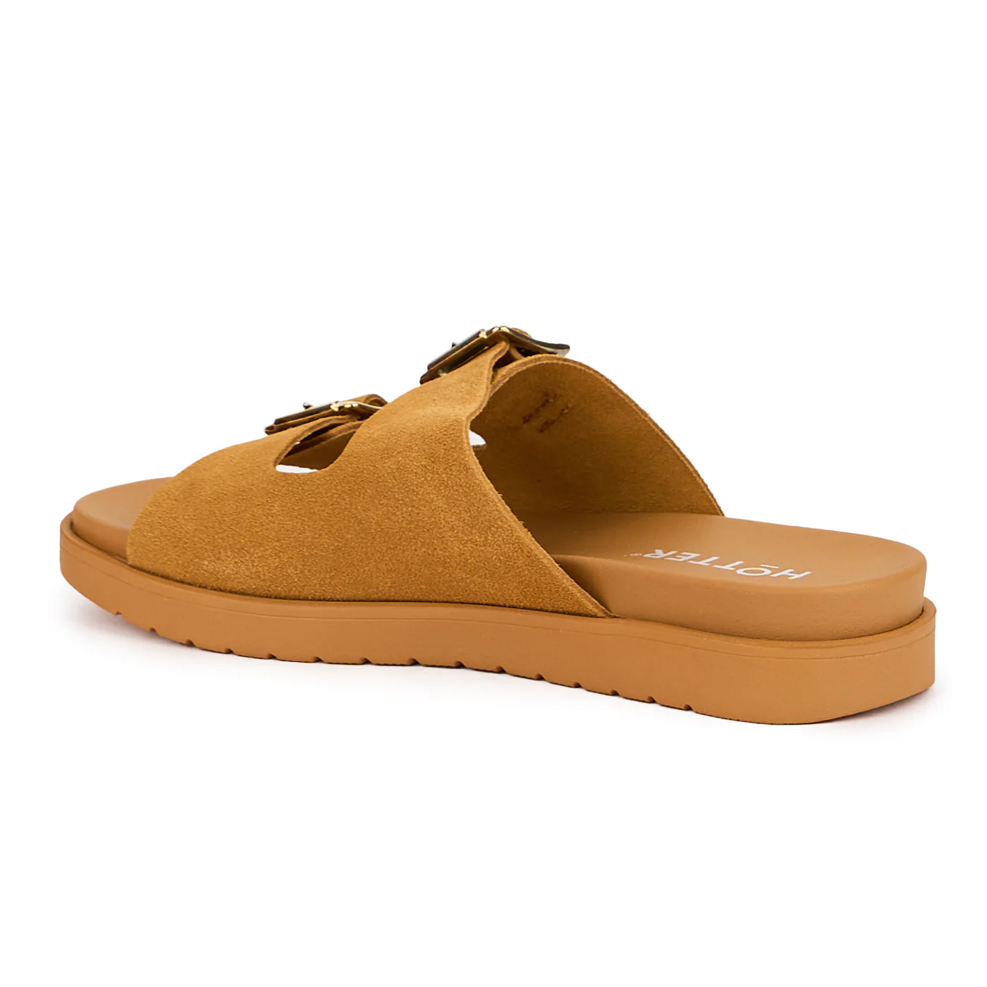 Papuc dama din piele naturala maro cu talpa inalta 16577 - Image 2