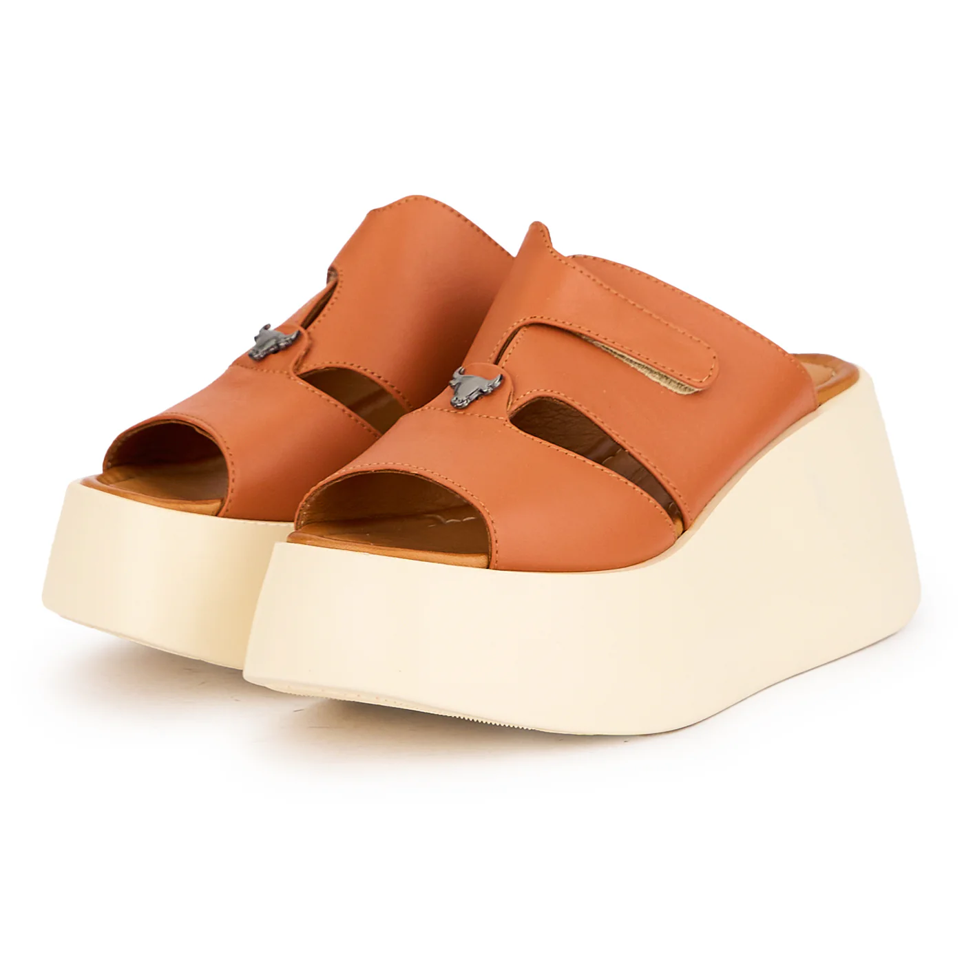 Papuc dama din piele naturala maro cu talpa inalta 7.5 cm 16324 - Image 3