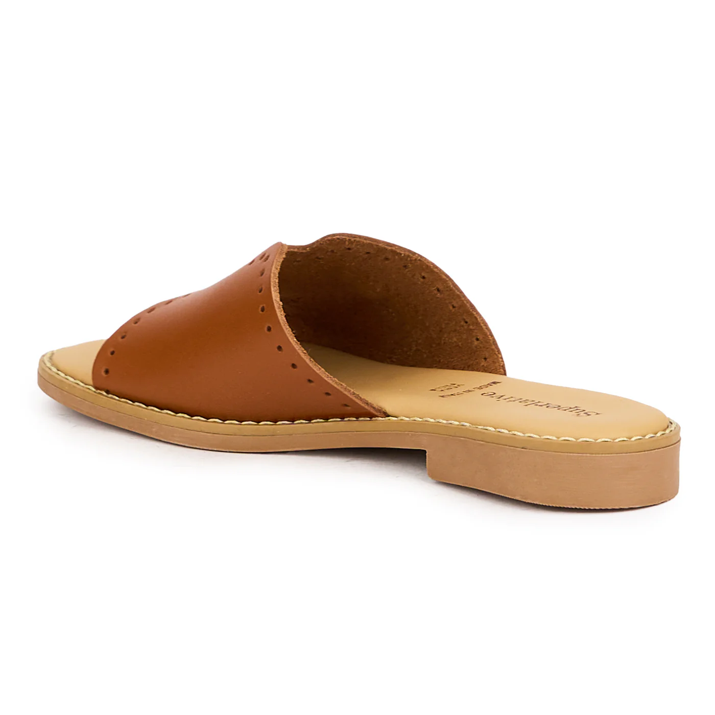 Papuc dama din piele naturala maro cu talpa joasa 16151 - Image 2