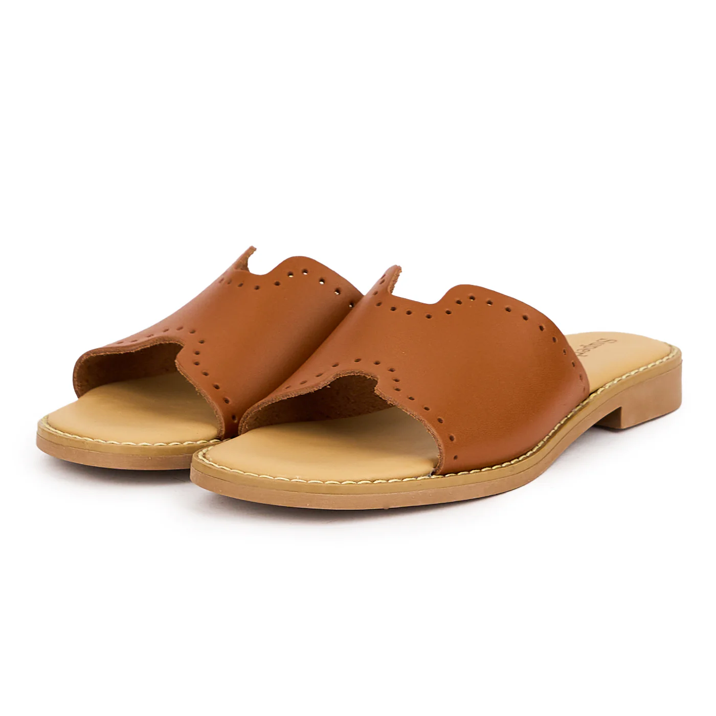 Papuc dama din piele naturala maro cu talpa joasa 16151 - Image 3